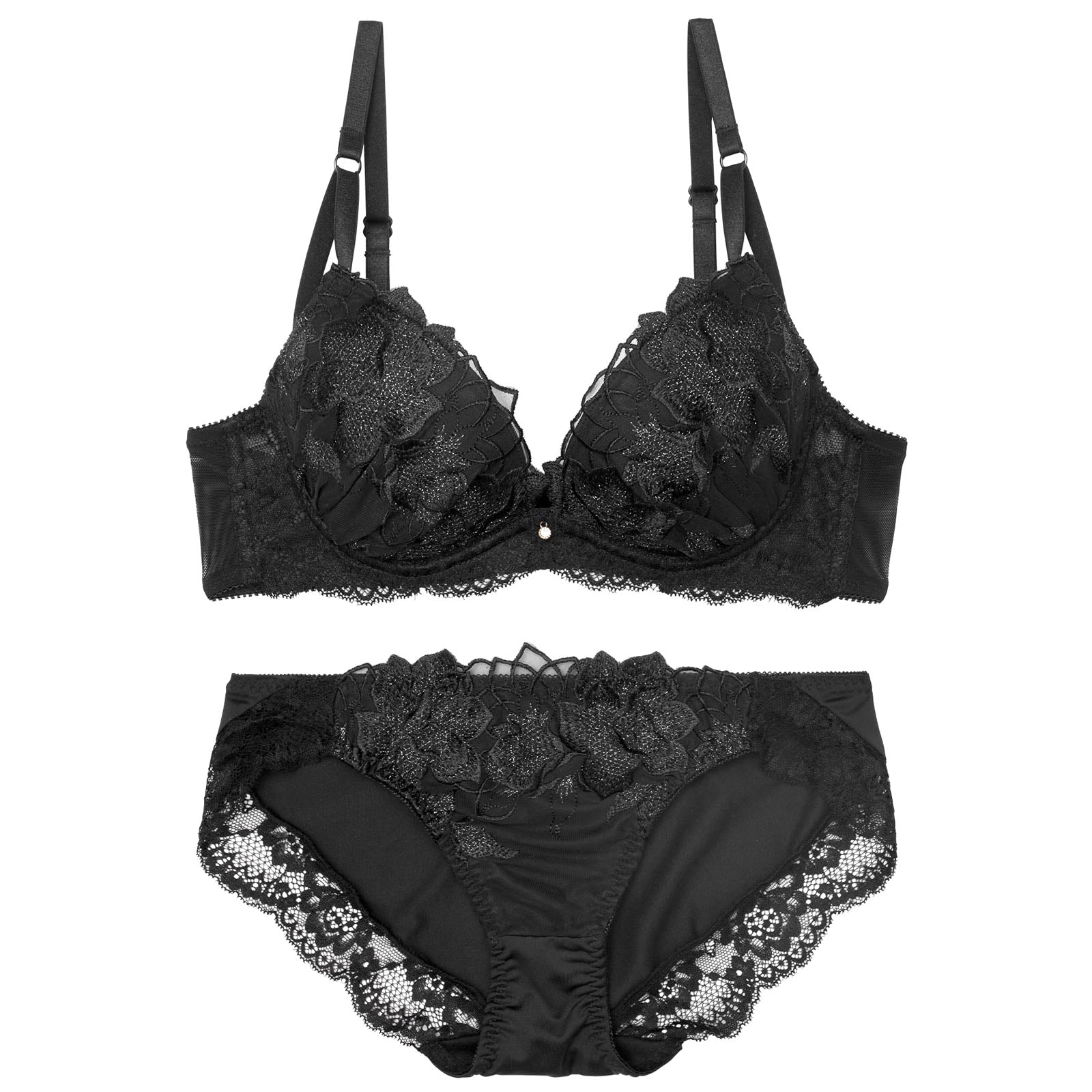 ブリリアントヴェールフラワーブラジャー&フルバックショーツ