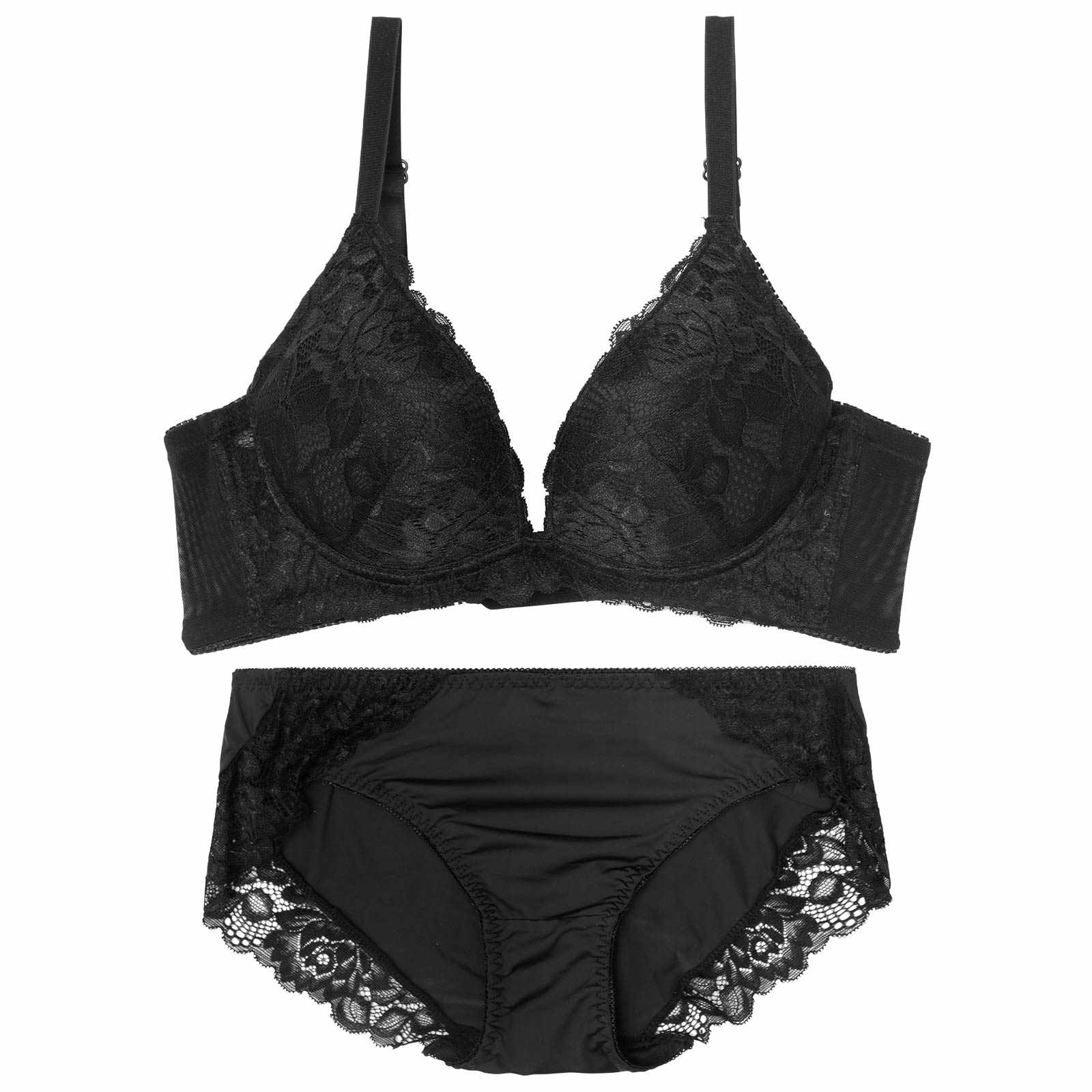 レーシーグラマラスブラジャー&フルバックショーツ