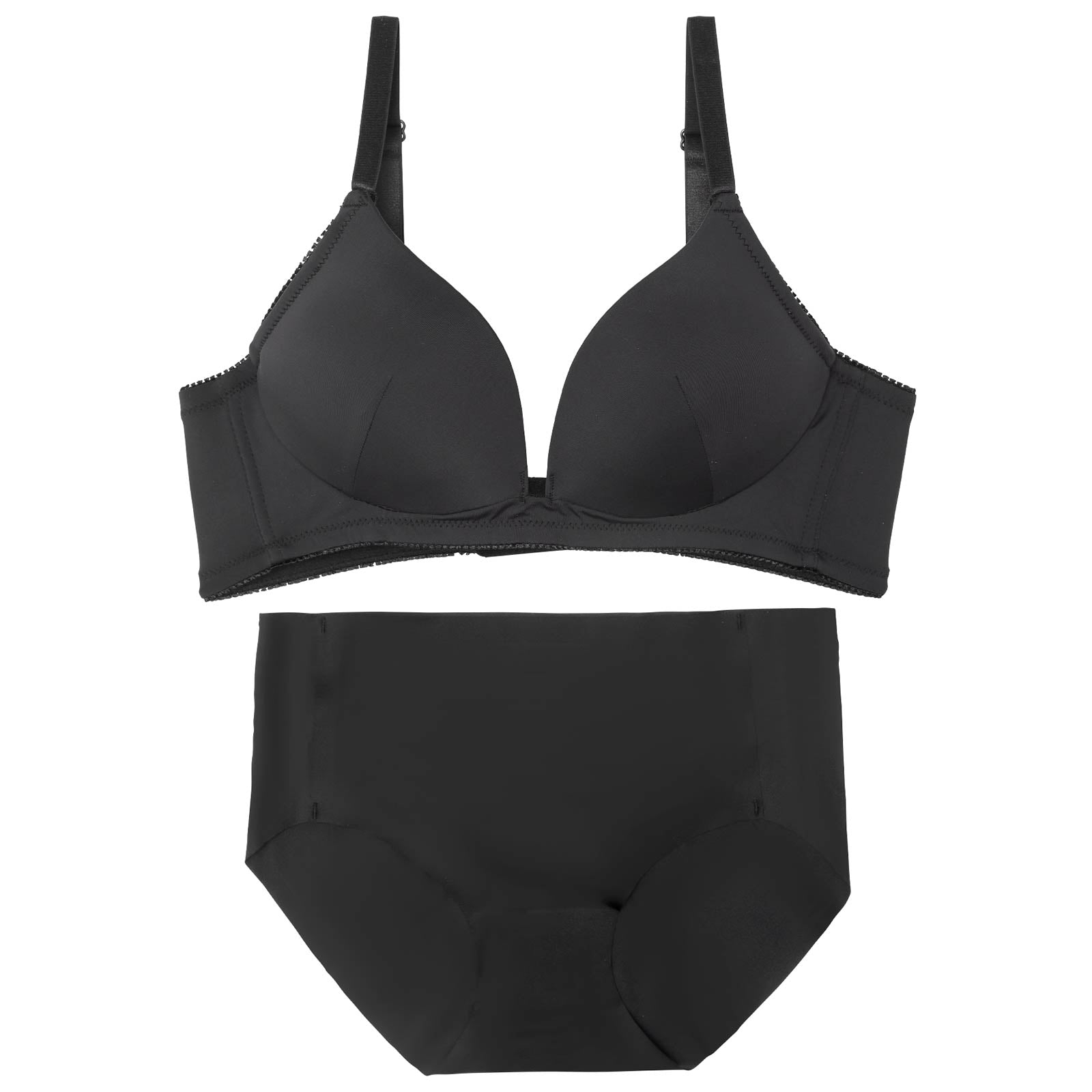 【ノンワイヤー】シームレスグラマラスブラジャー&フルバックショーツ