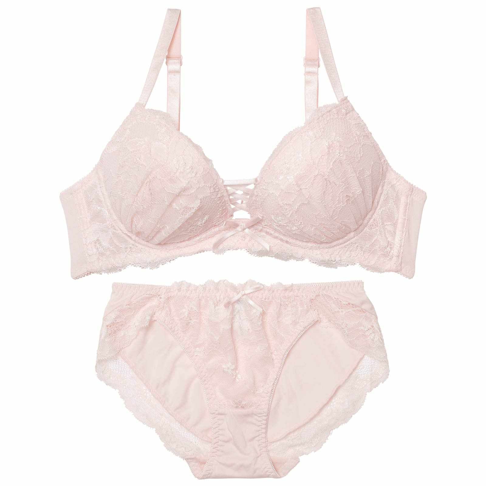 クラッシーレースアップブラジャー&フルバックショーツ