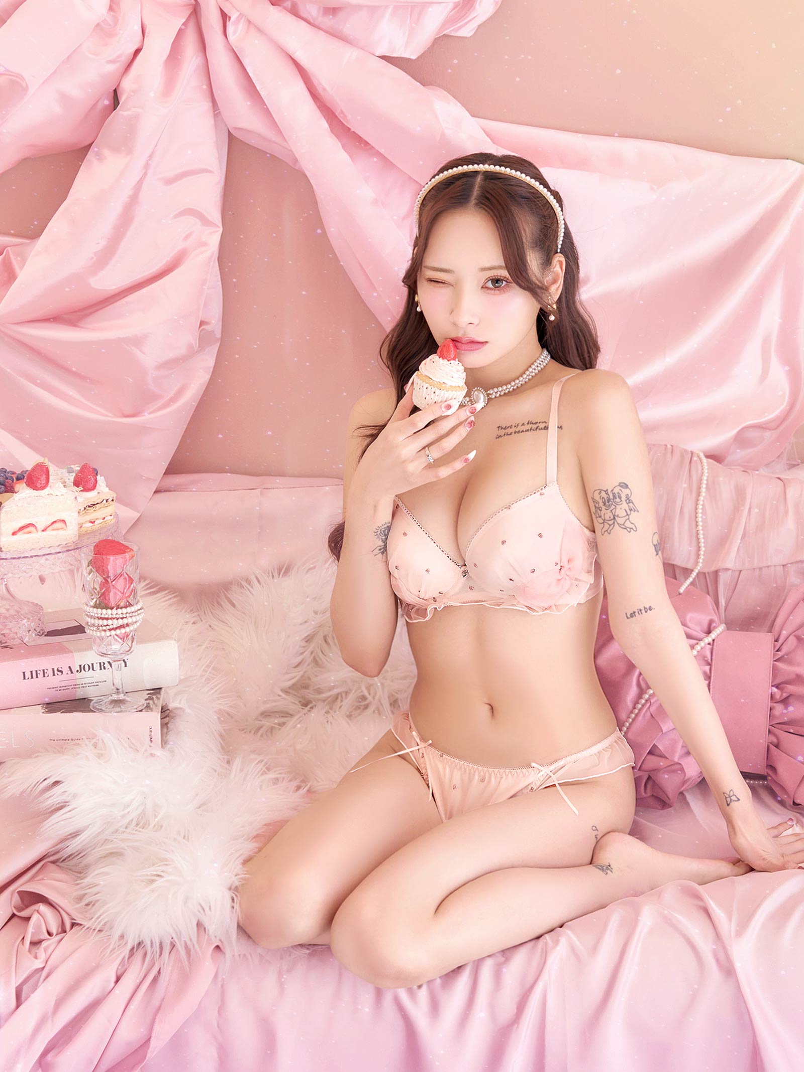 1/16新作!ミルキーリボンフリルブラジャー&フルバックショーツ