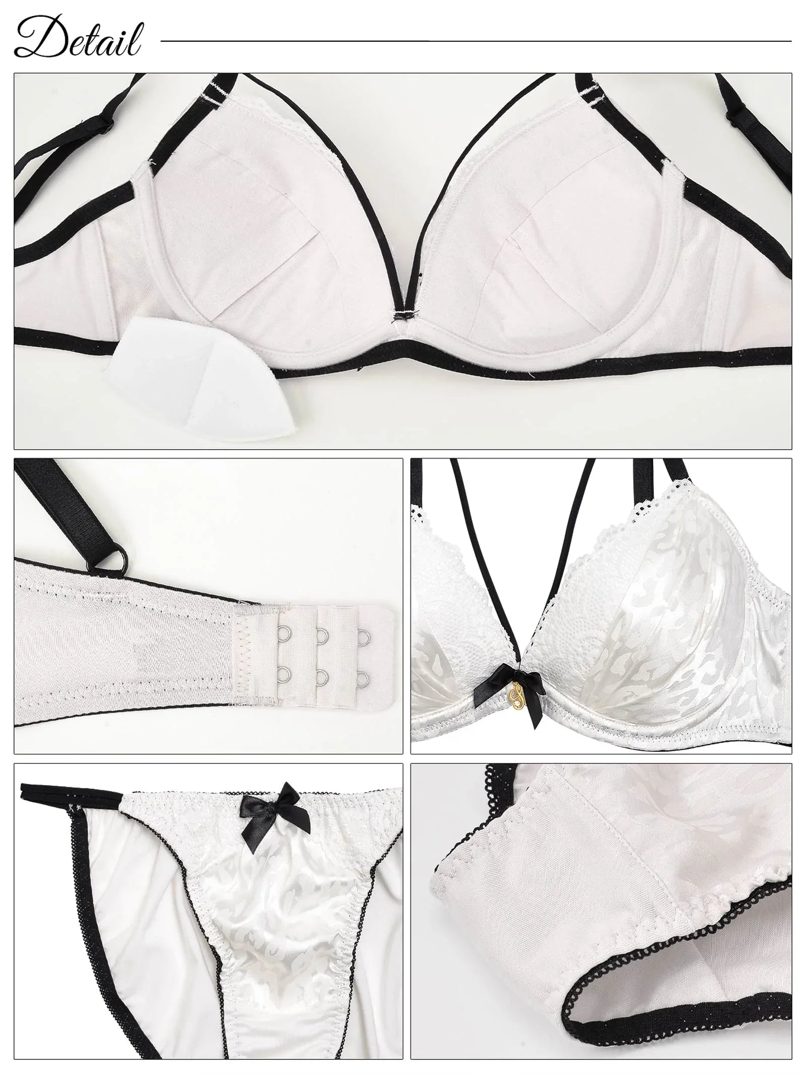 1/8再販!【三上悠亜着用】モノトーンレオパード柄ストラッピーブラジャー&フルバックショーツ - 【公式】247Lingerie