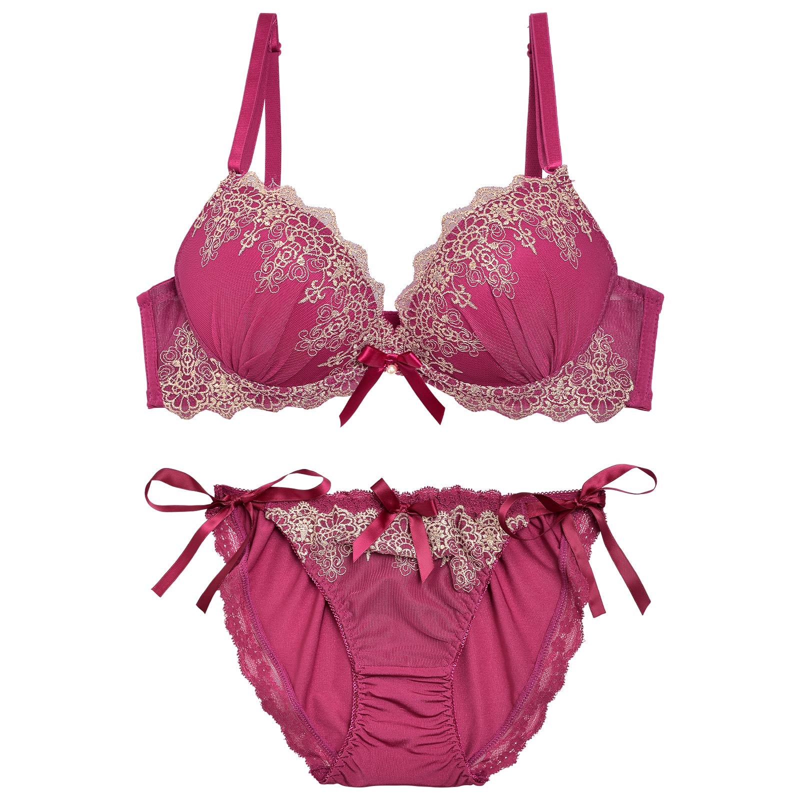 2/14再販!【三上悠亜着用】エレガントスカラップレースブラジャー&サイド紐フルバックショーツ - 【公式】247Lingerie