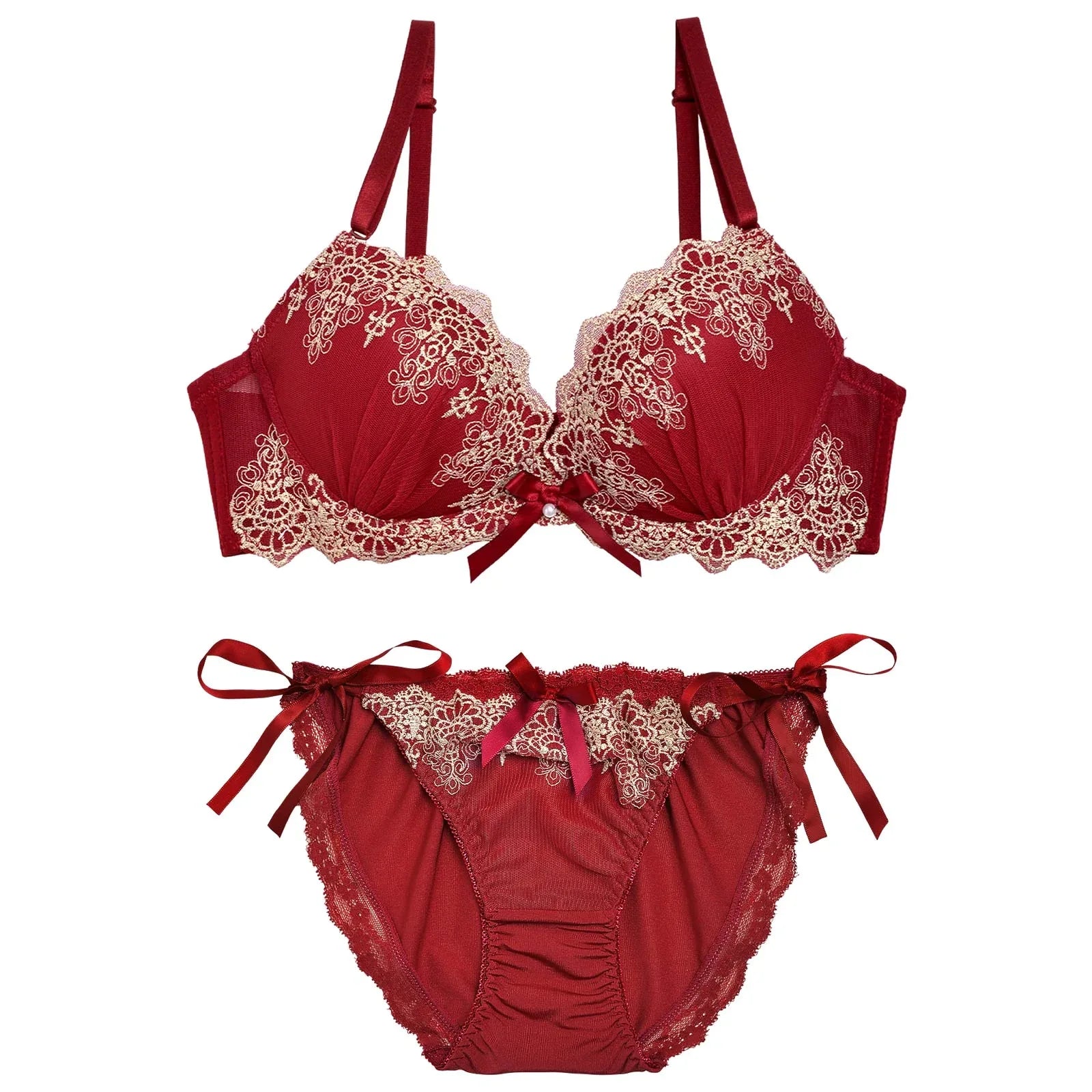 2/14再販!【三上悠亜着用】エレガントスカラップレースブラジャー&サイド紐フルバックショーツ - 【公式】247Lingerie