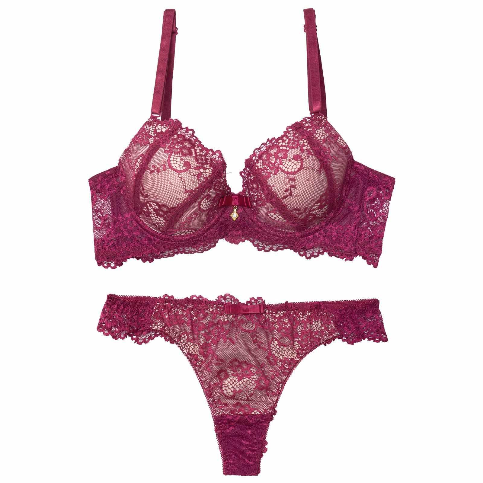 2/7再販!ヌーディーレース育乳脇高ブラジャー&バック透けTバックショーツ - 【公式】247Lingerie