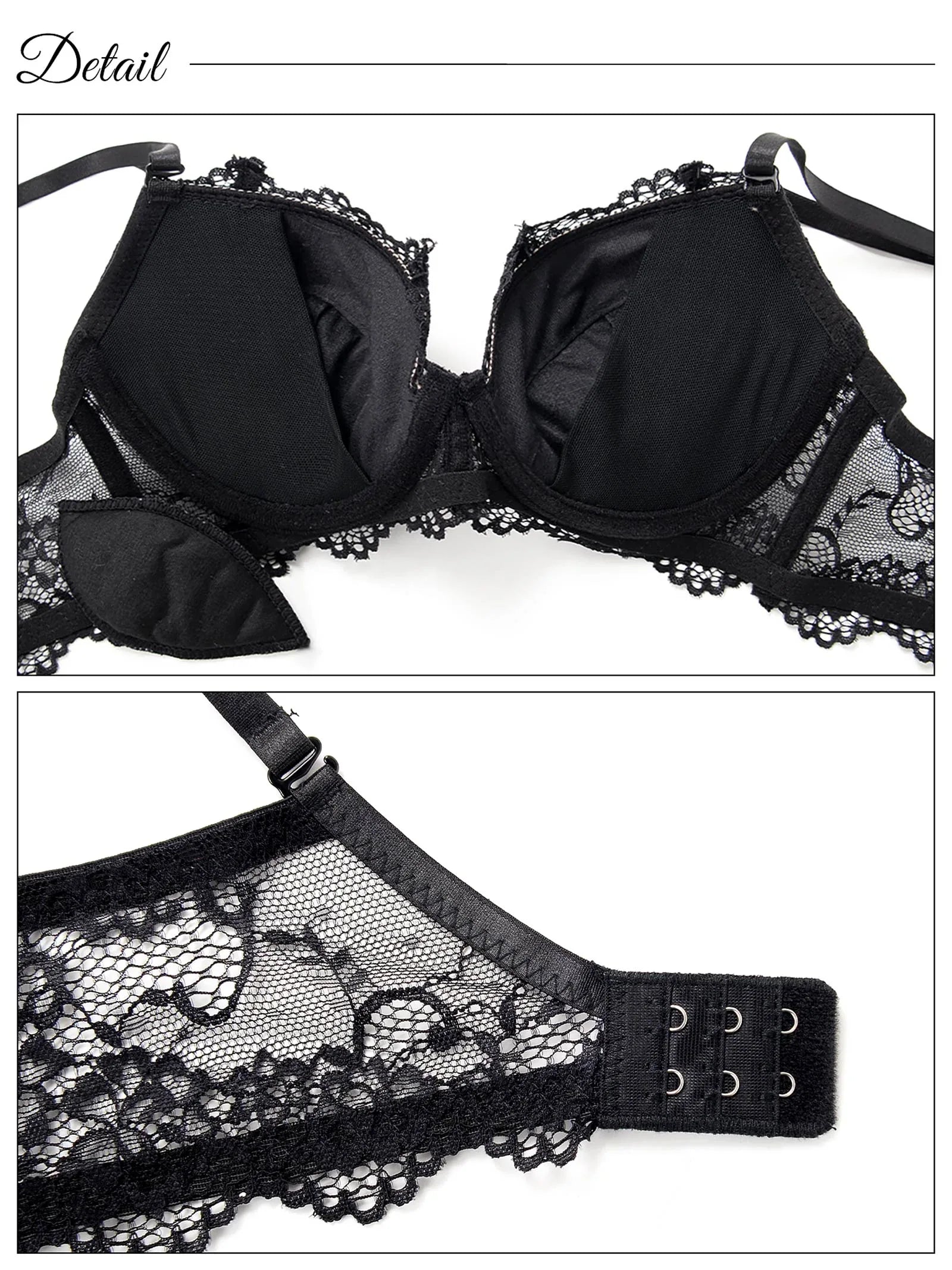 2/7再販!【ノンワイヤー】ヌーディーレース育乳脇高ブラジャー&サイド紐バック透けフルバックショーツ - 【公式】247Lingerie
