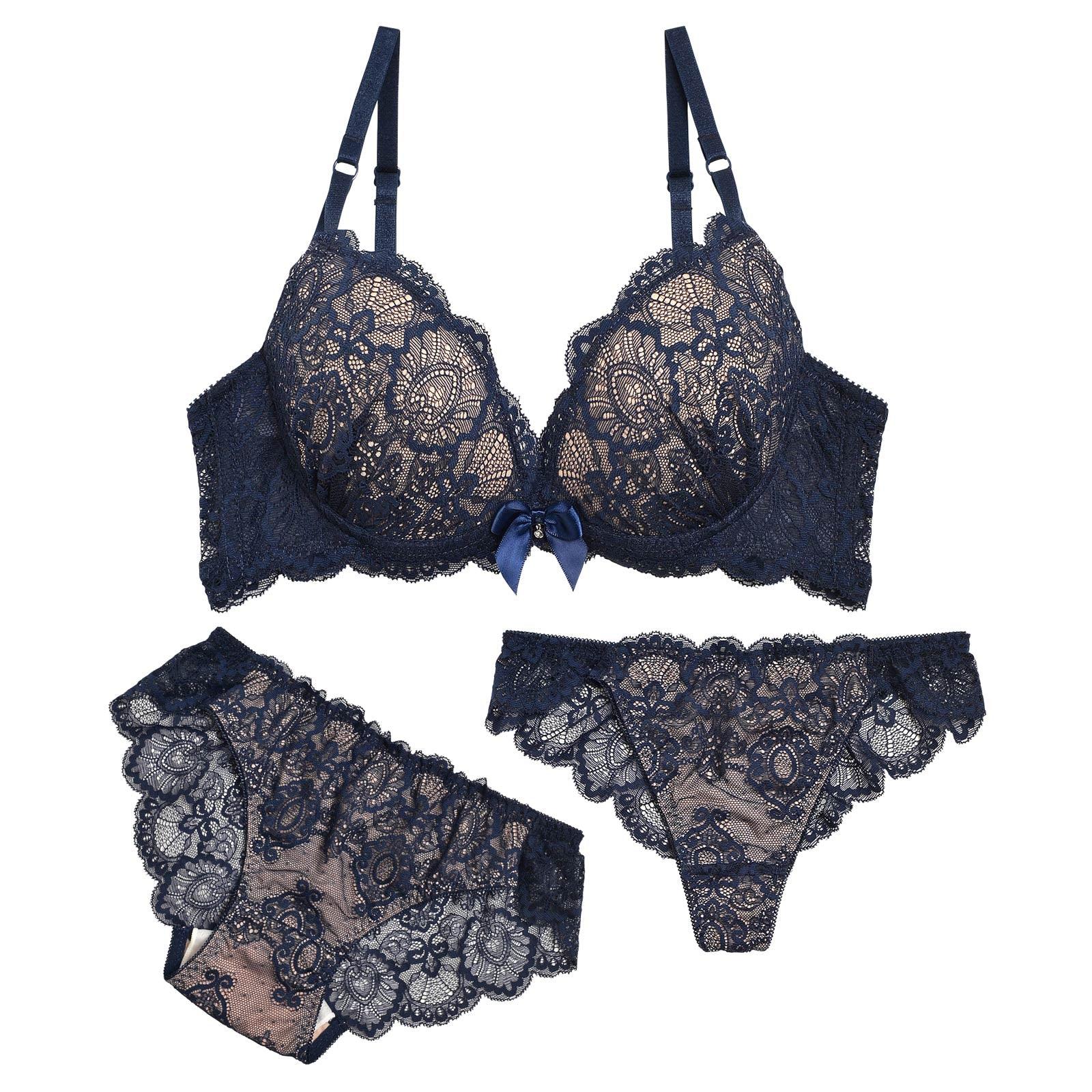 【EFサイズ】【3点セット】ヴィーナスヌーディブラジャー&バック透けフルバックショーツ&ハーフバックショーツ - 【公式】247Lingerie