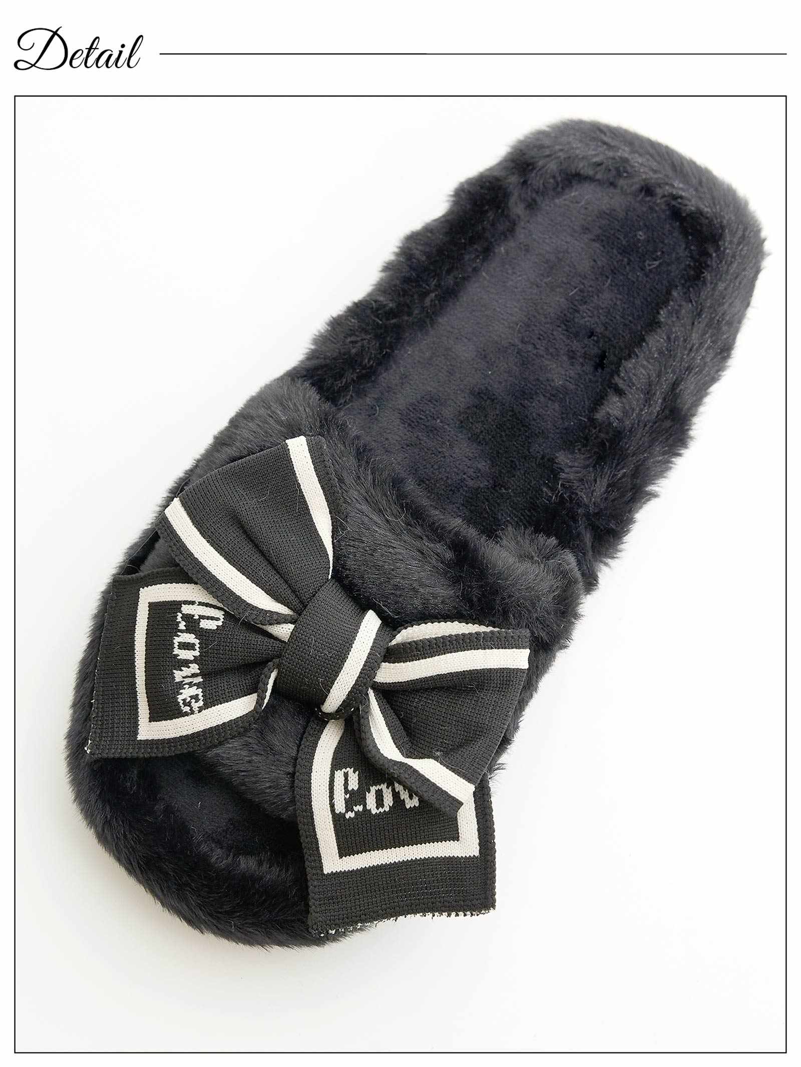 9/12新作!ラブリーリボンファールームスリッパ