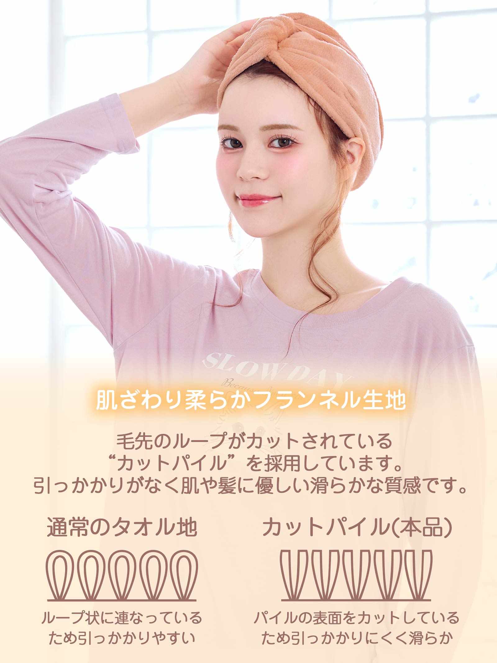 6/5新作!ソフトフランネル吸水ヘアターバン
