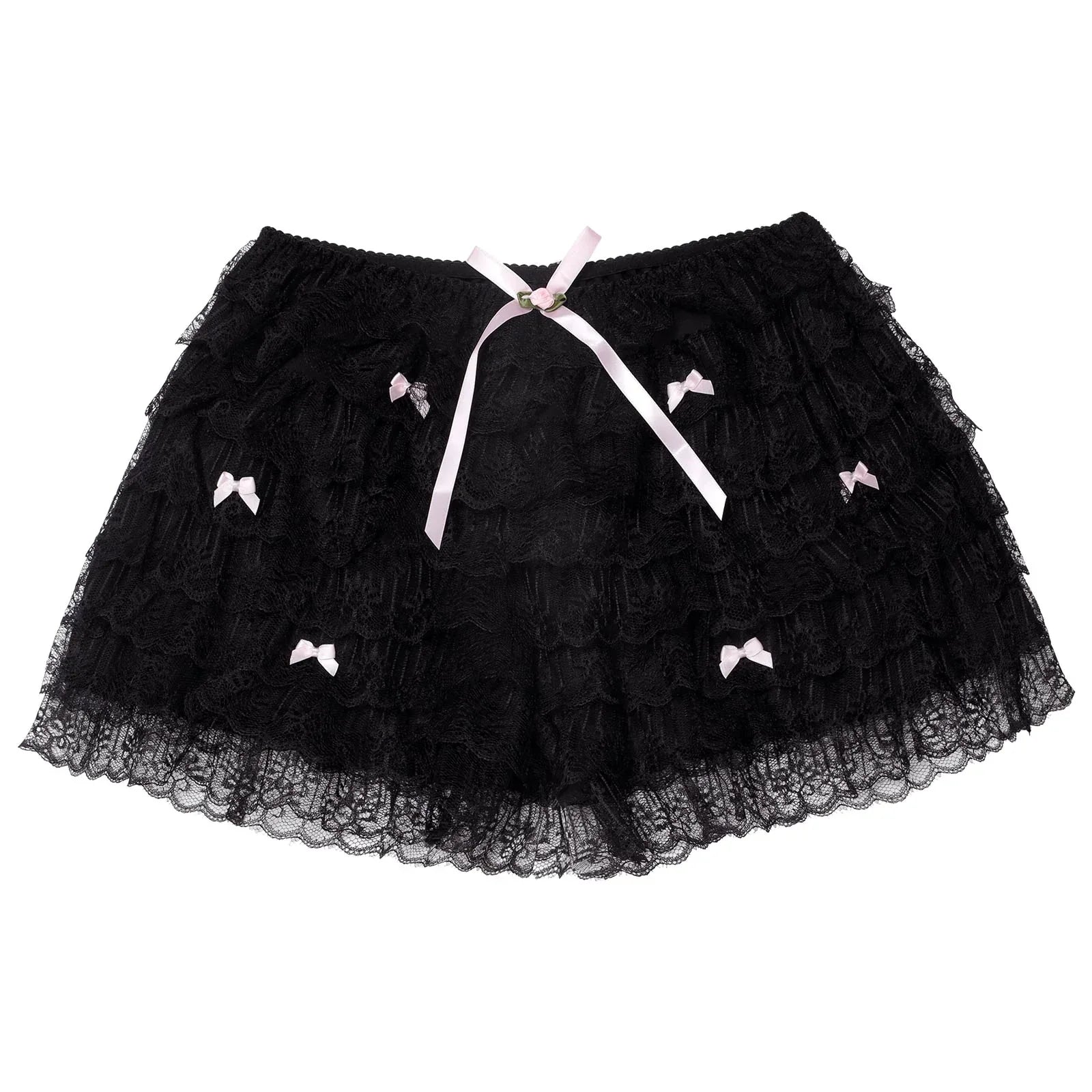 キュートリボンティアードフリルペチパンツ