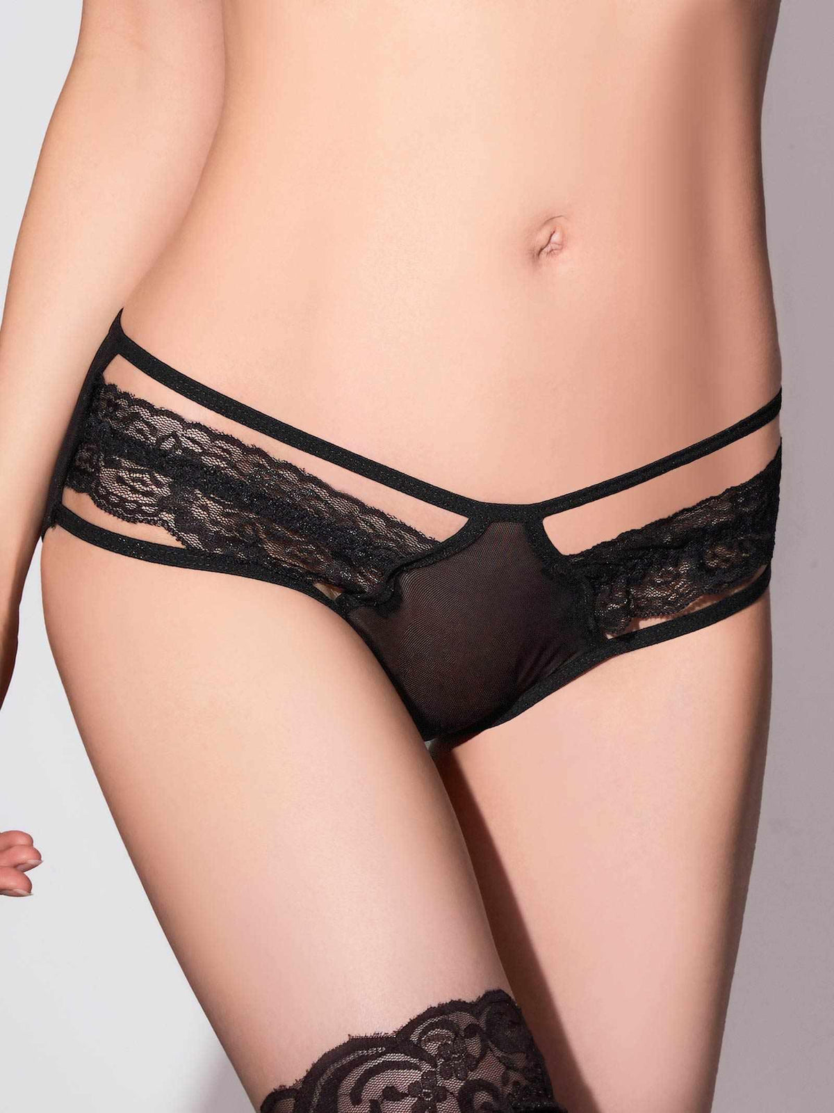 カットアウトシアーレースフルバックショーツ単品