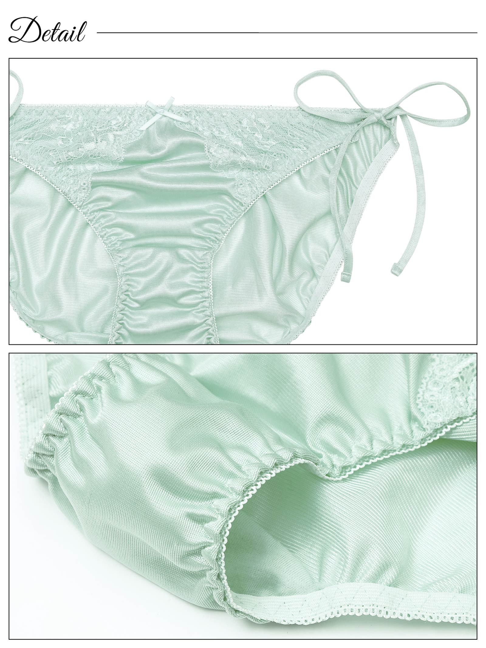 6/18新作!プレーンレースリボンサイド紐フルバックショーツ単品