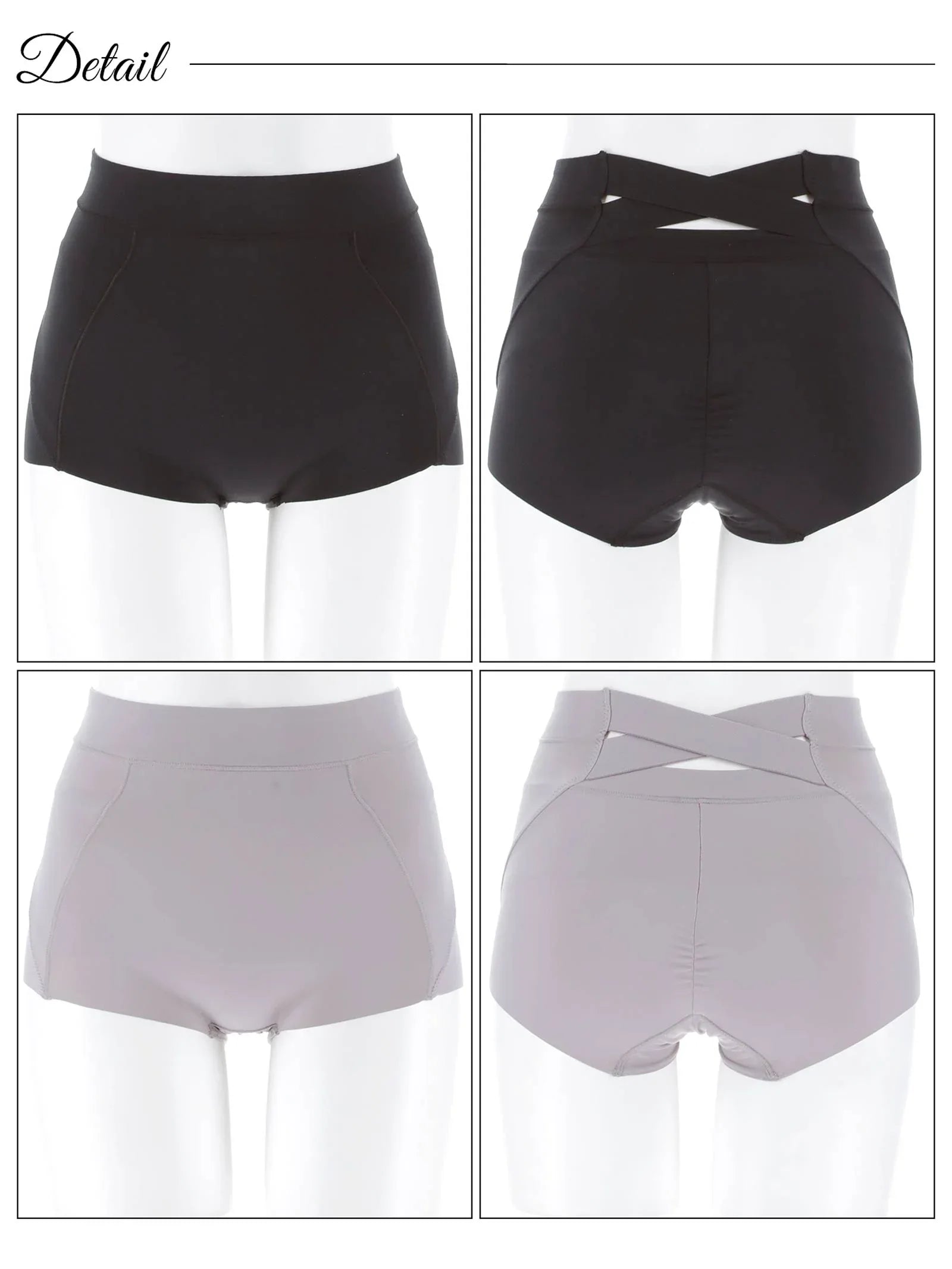 1/5新作!ハイウエストバッククロス骨盤サポートボックスショーツ単品