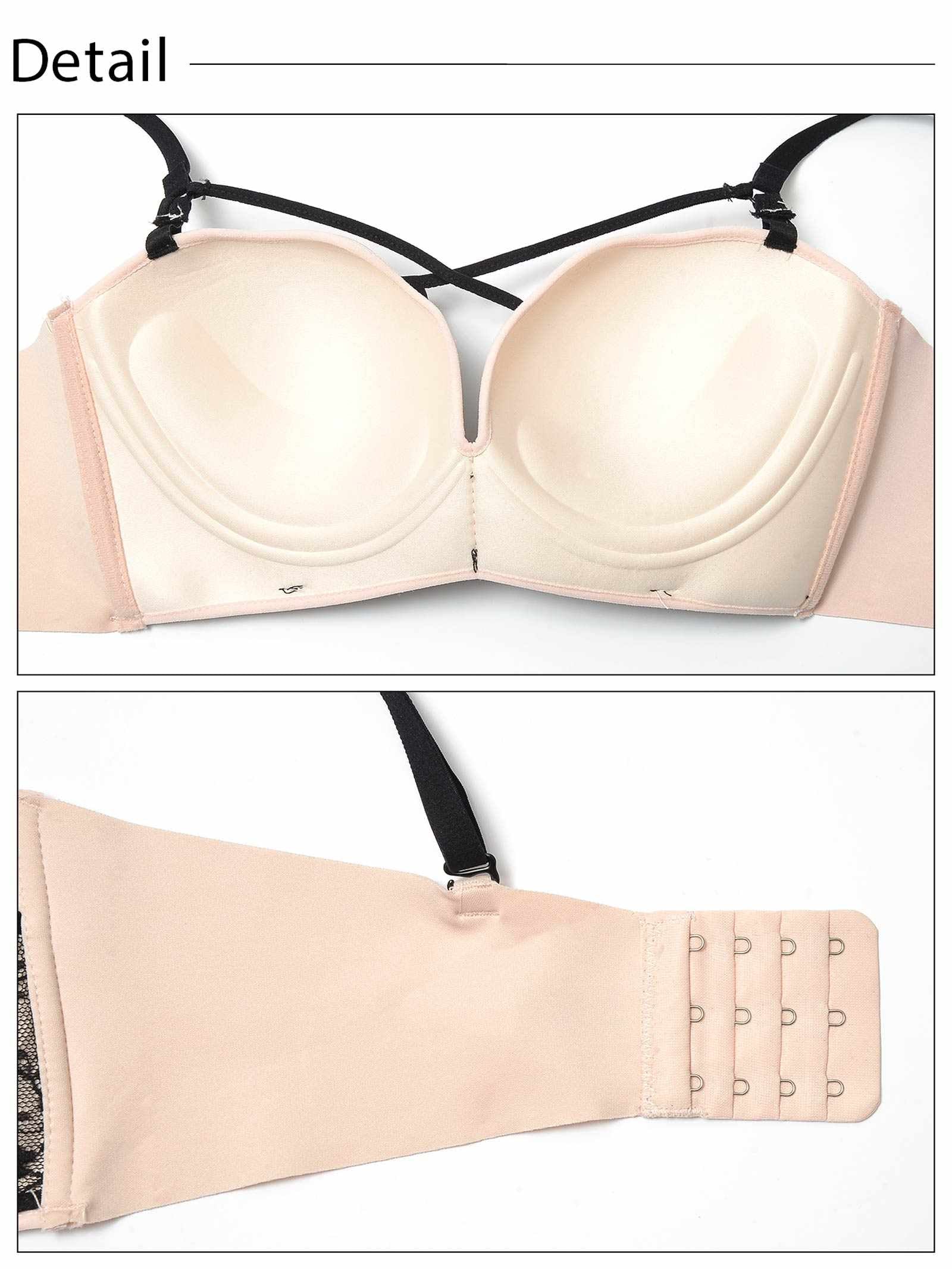 【ノンワイヤー】レースレイヤードクロス育乳脇高ブラジャー単品