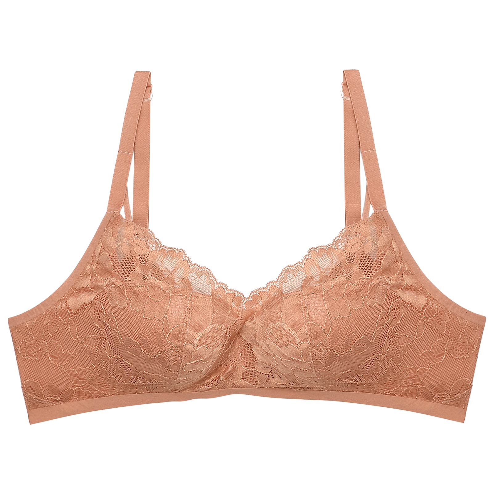 【ノンワイヤー】カシュクールシアーレース育乳脇高ブラジャー単品