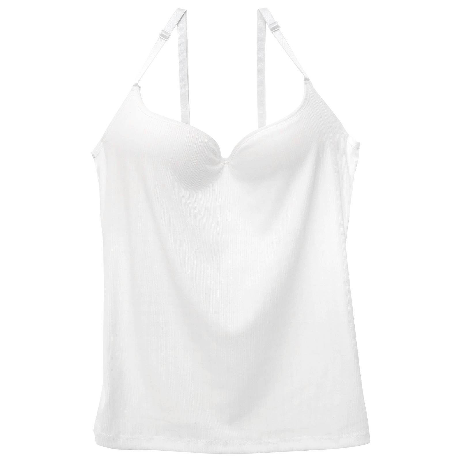 カジュアルパイピングリブカップ付きキャミソール