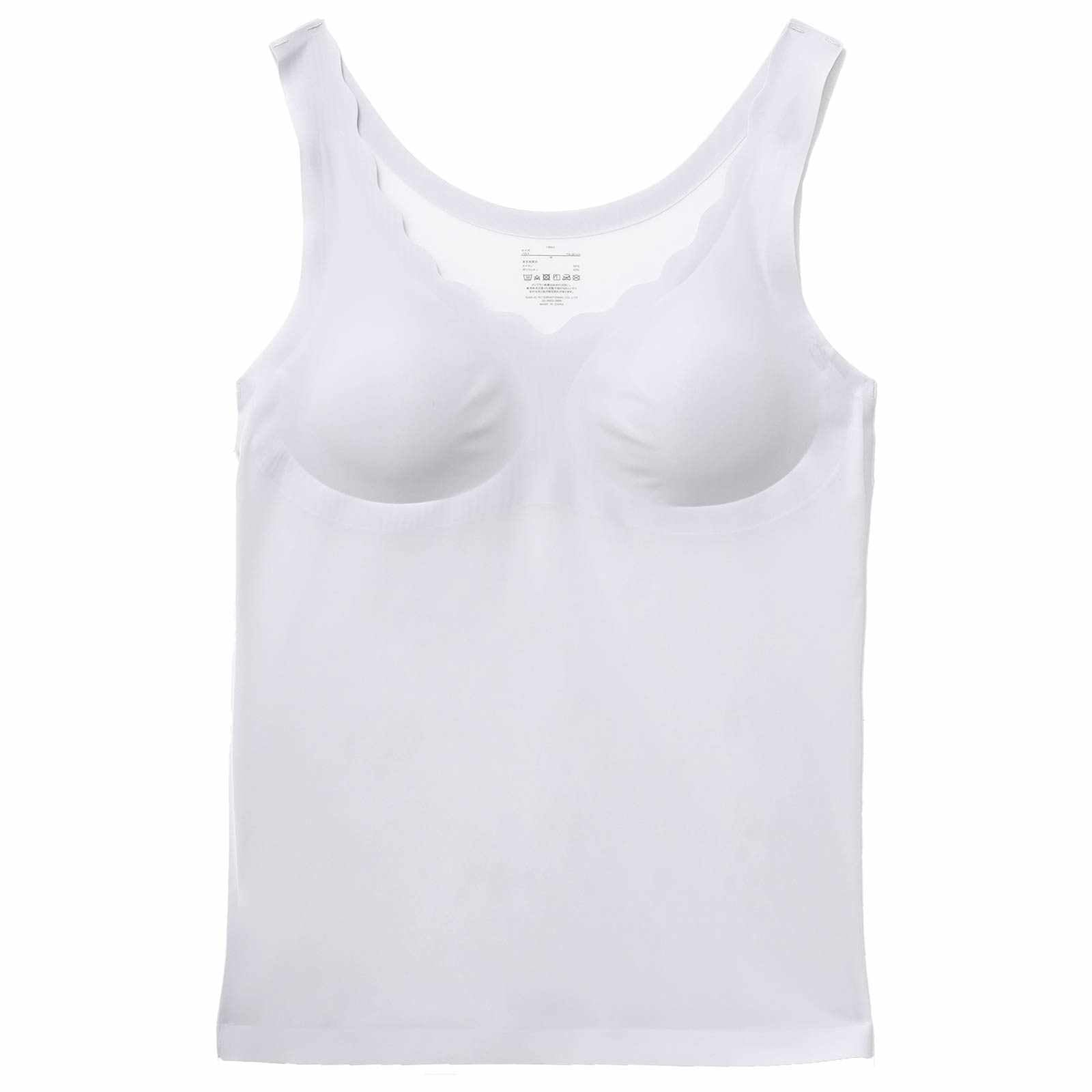 ナチュラルスカラップカップ付きタンクトップ