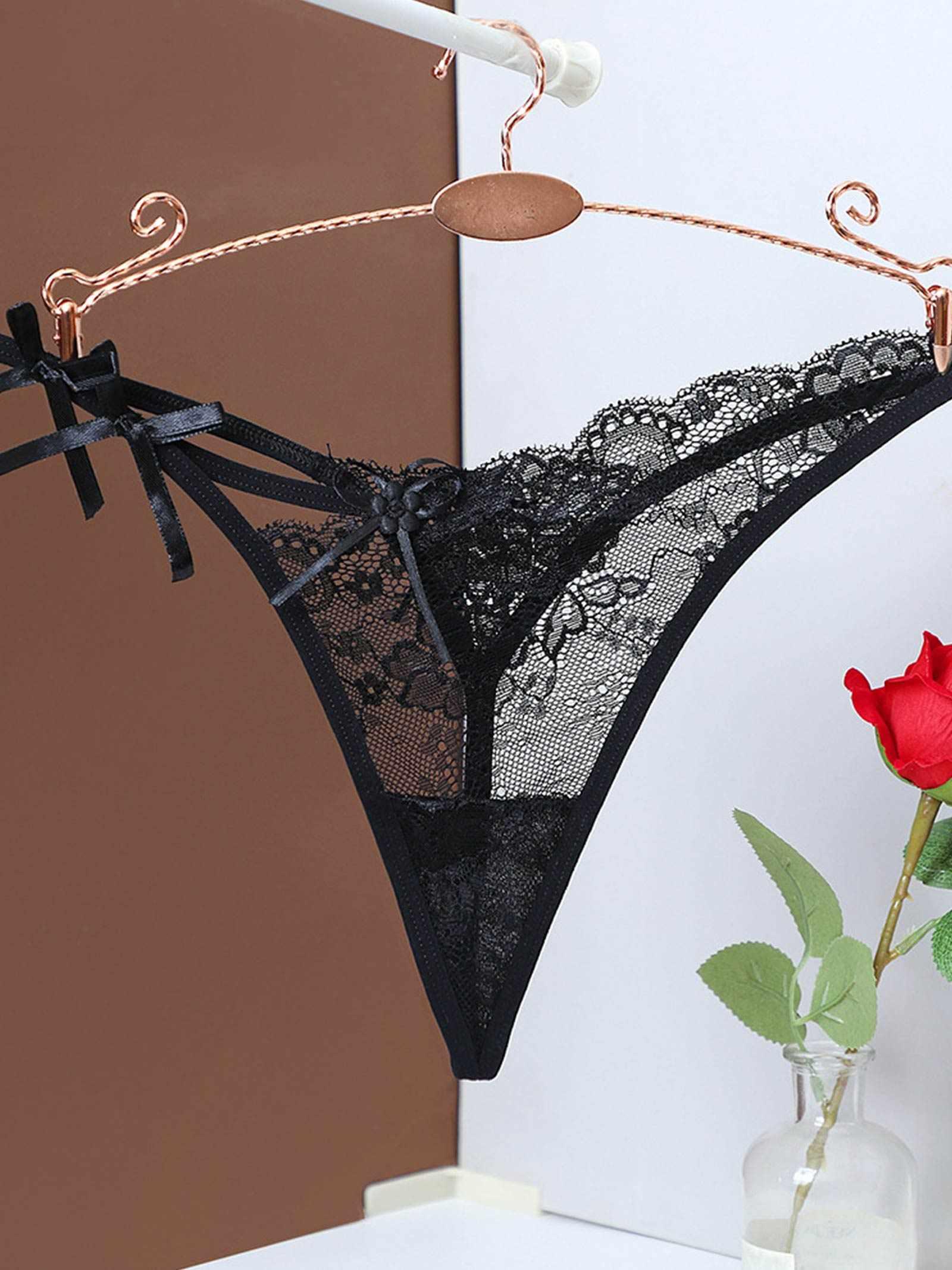 アシメリボンレーシィTバックショーツ単品 - 【公式】247Lingerie