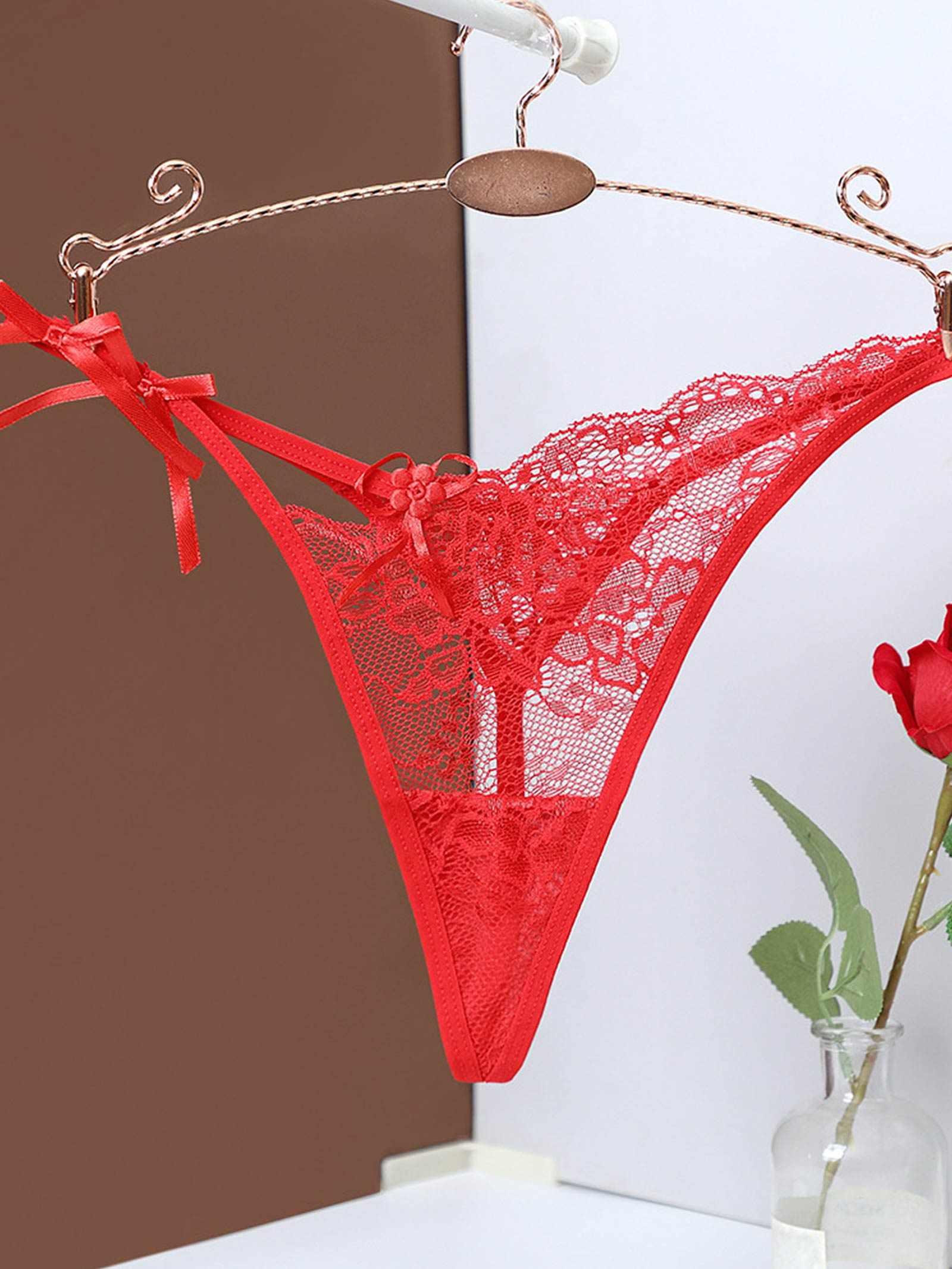 アシメリボンレーシィTバックショーツ単品 - 【公式】247Lingerie