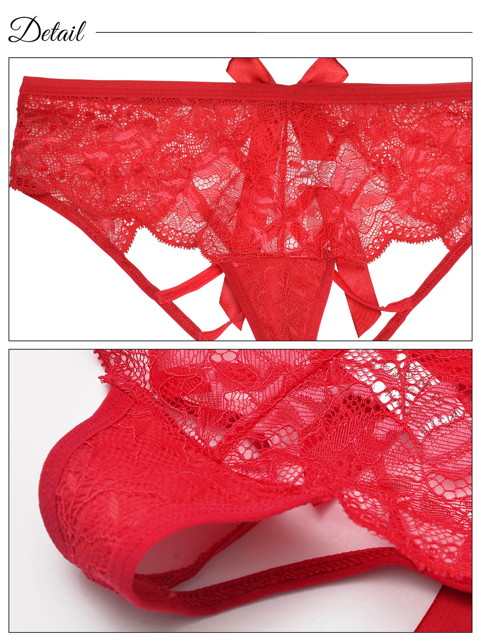 8/9新作!コードリボンレーシィフルバックショーツ単品