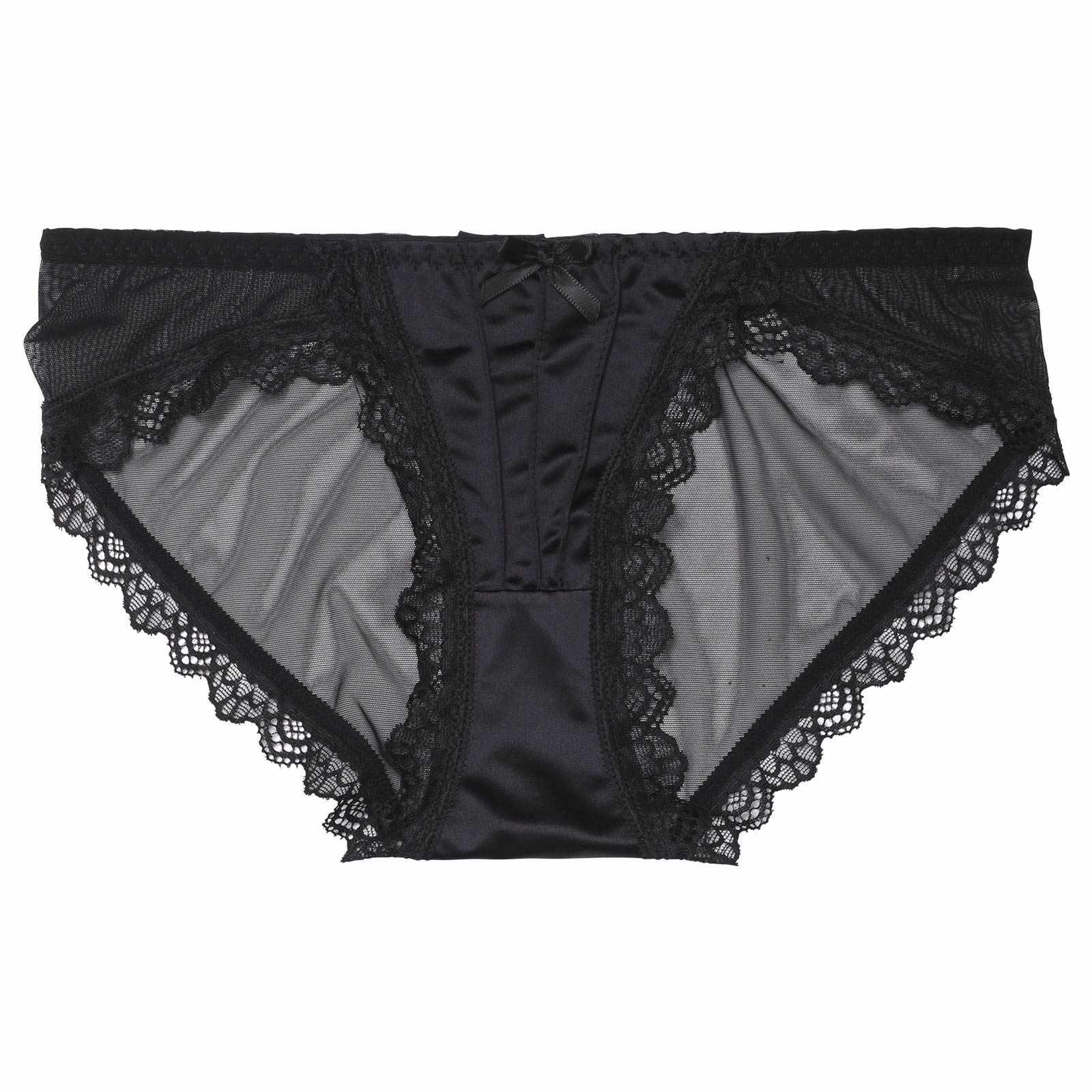 2/14再販!ワンカラーサテンプリーツレースバック透けフルバックショーツ単品 - 【公式】247Lingerie