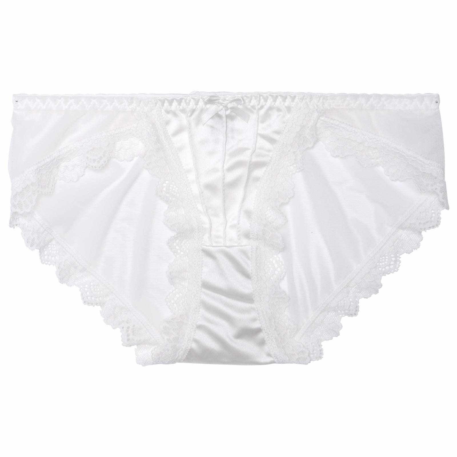 2/14再販!ワンカラーサテンプリーツレースバック透けフルバックショーツ単品 - 【公式】247Lingerie