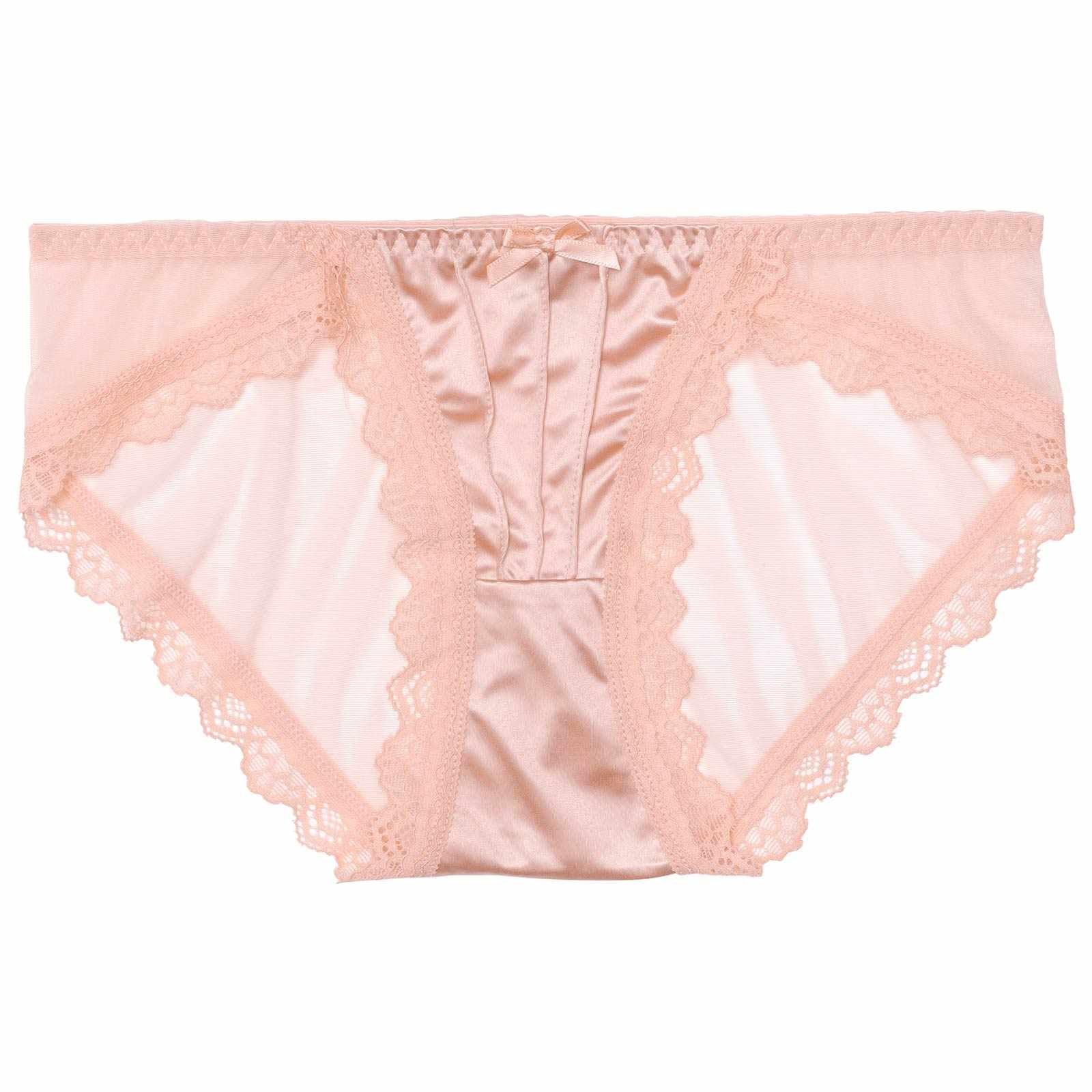 2/14再販!ワンカラーサテンプリーツレースバック透けフルバックショーツ単品 - 【公式】247Lingerie