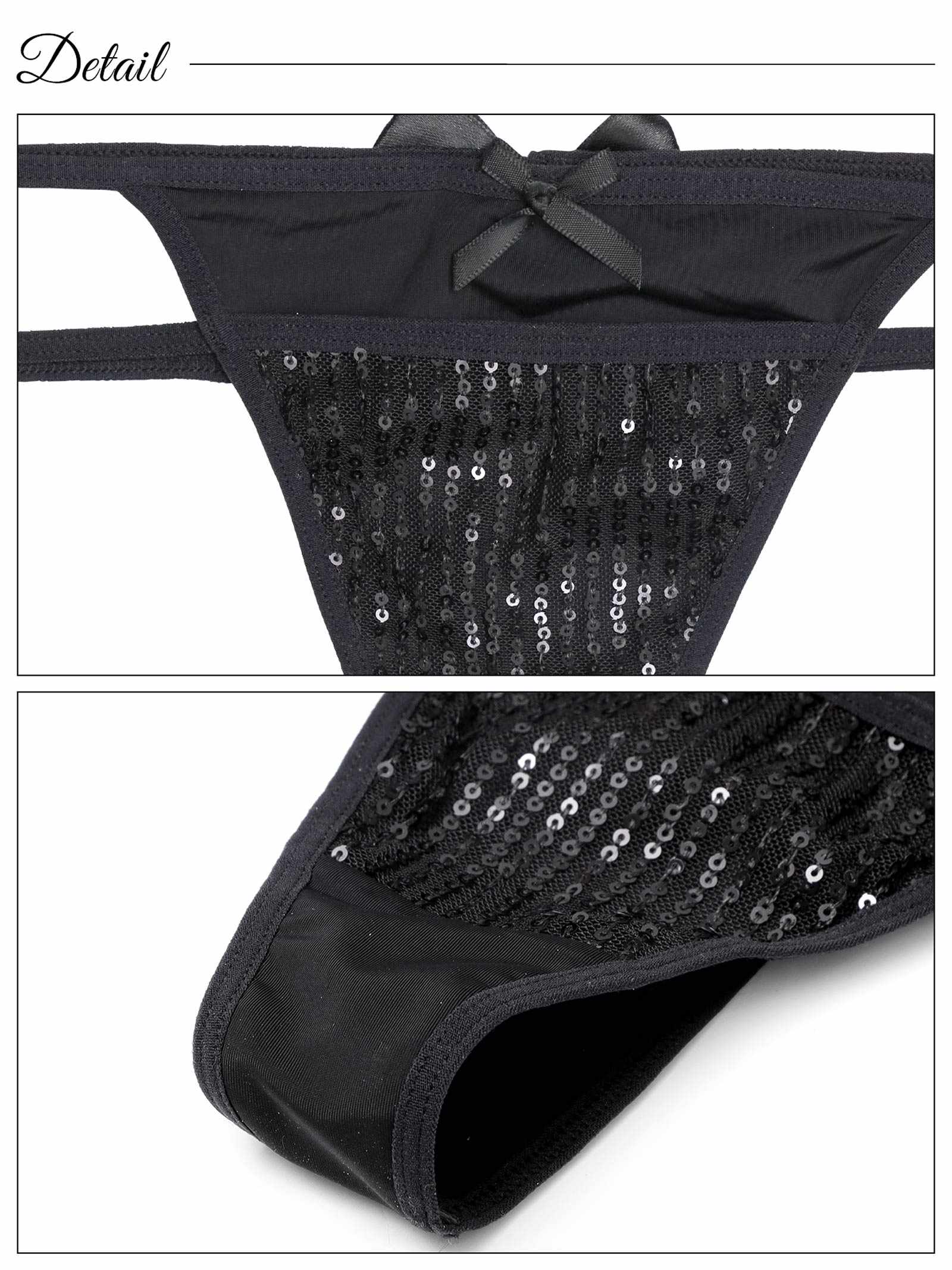 4/25新作!スパンコールリボンコードTバックショーツ単品