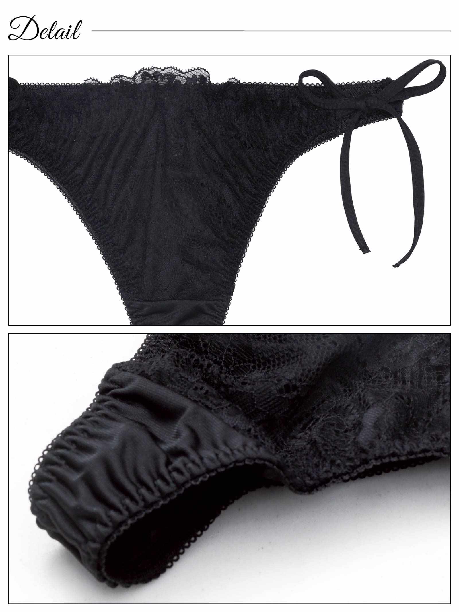 6/30新作!スカラップレースサイド紐Tバックショーツ単品