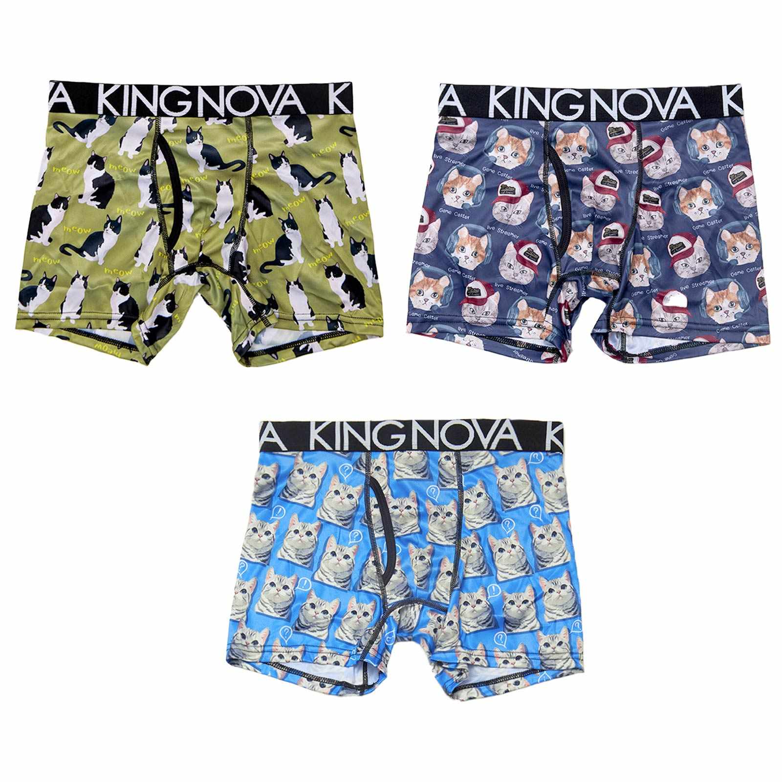 11/12新作!【3点セット】ストリートキャットプリント男性用ボクサーパンツ