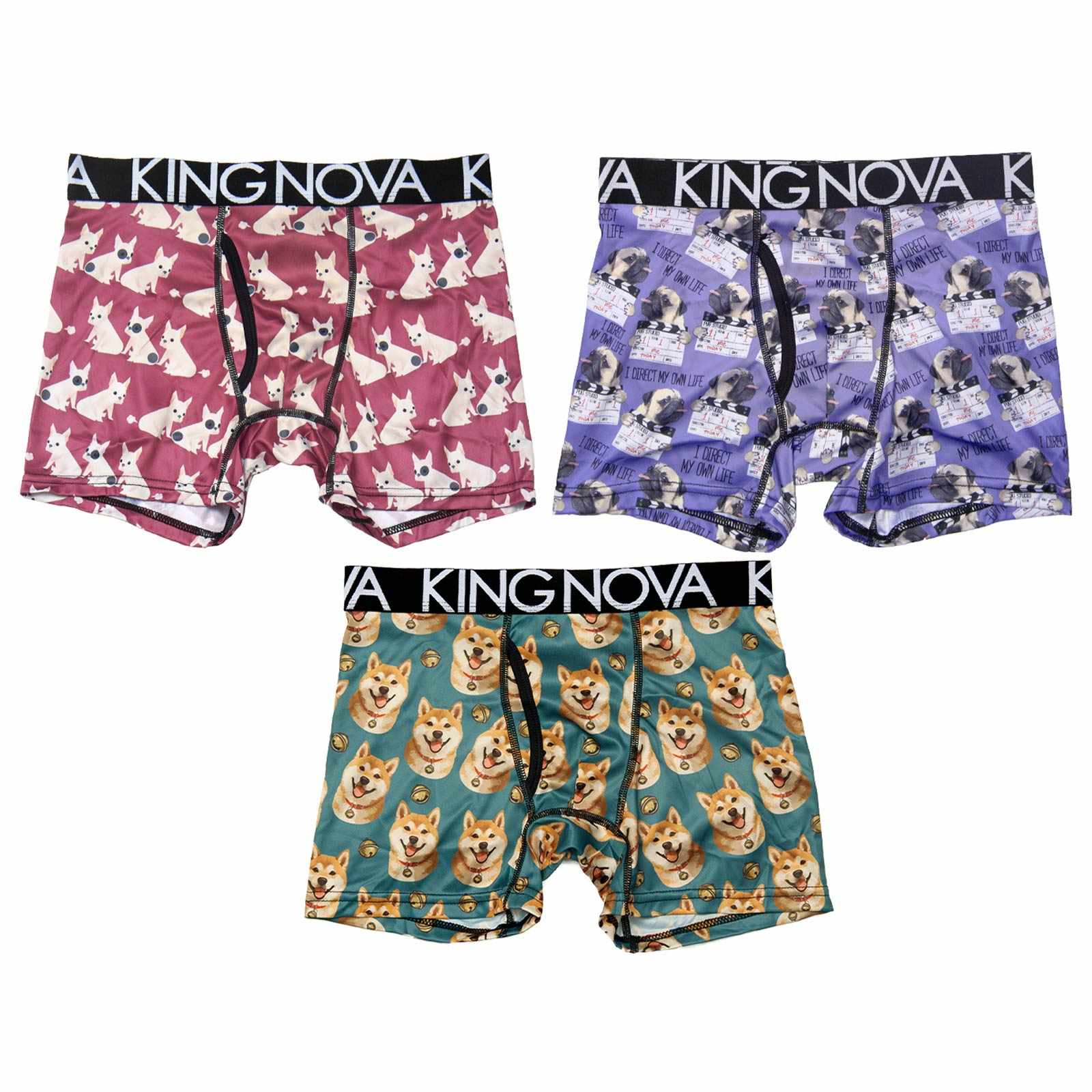 11/14新作!【3点セット】プレイフルドッグプリント男性用ボクサーパンツ