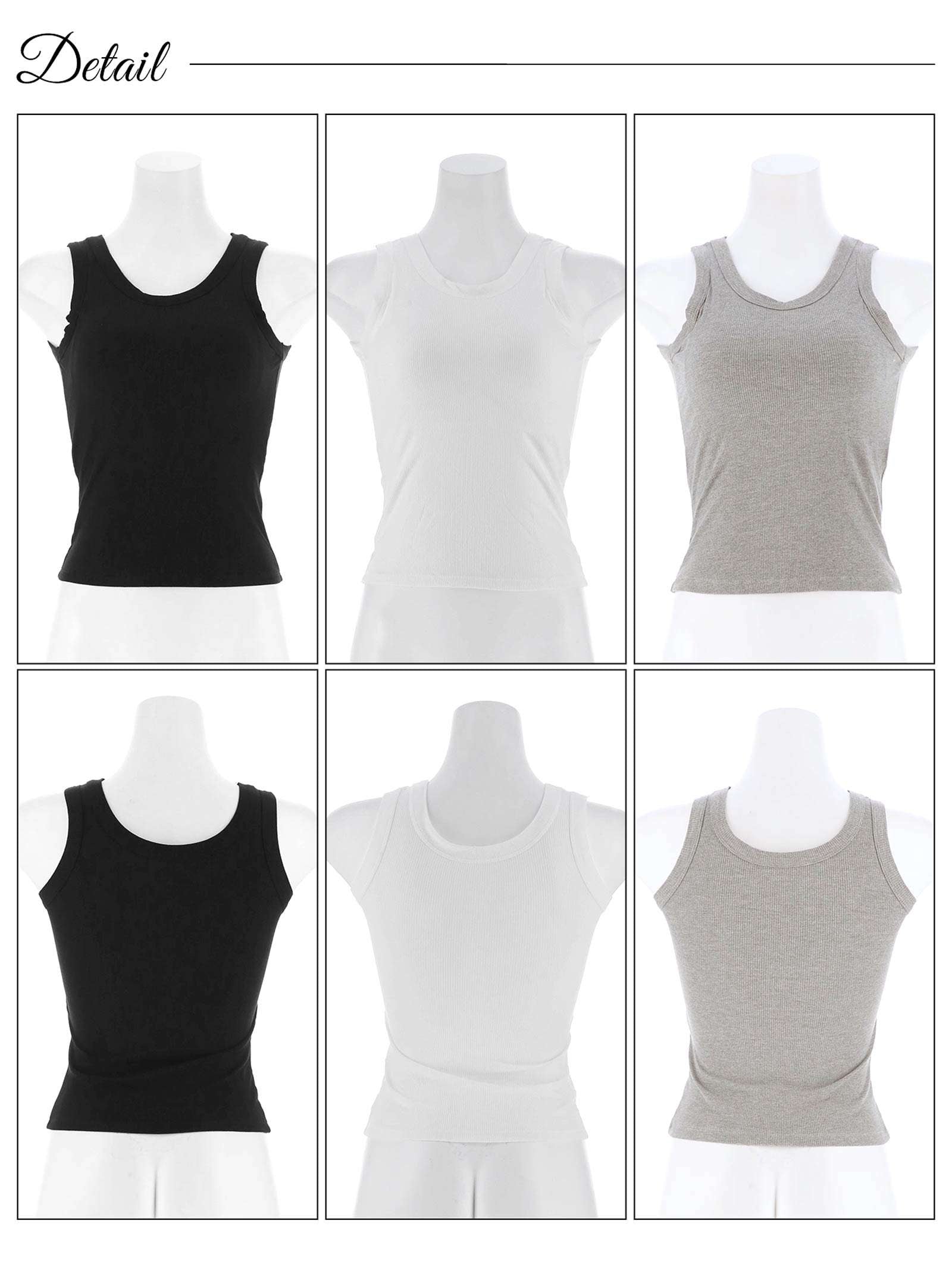 Uネックカップ付きタンクトップ