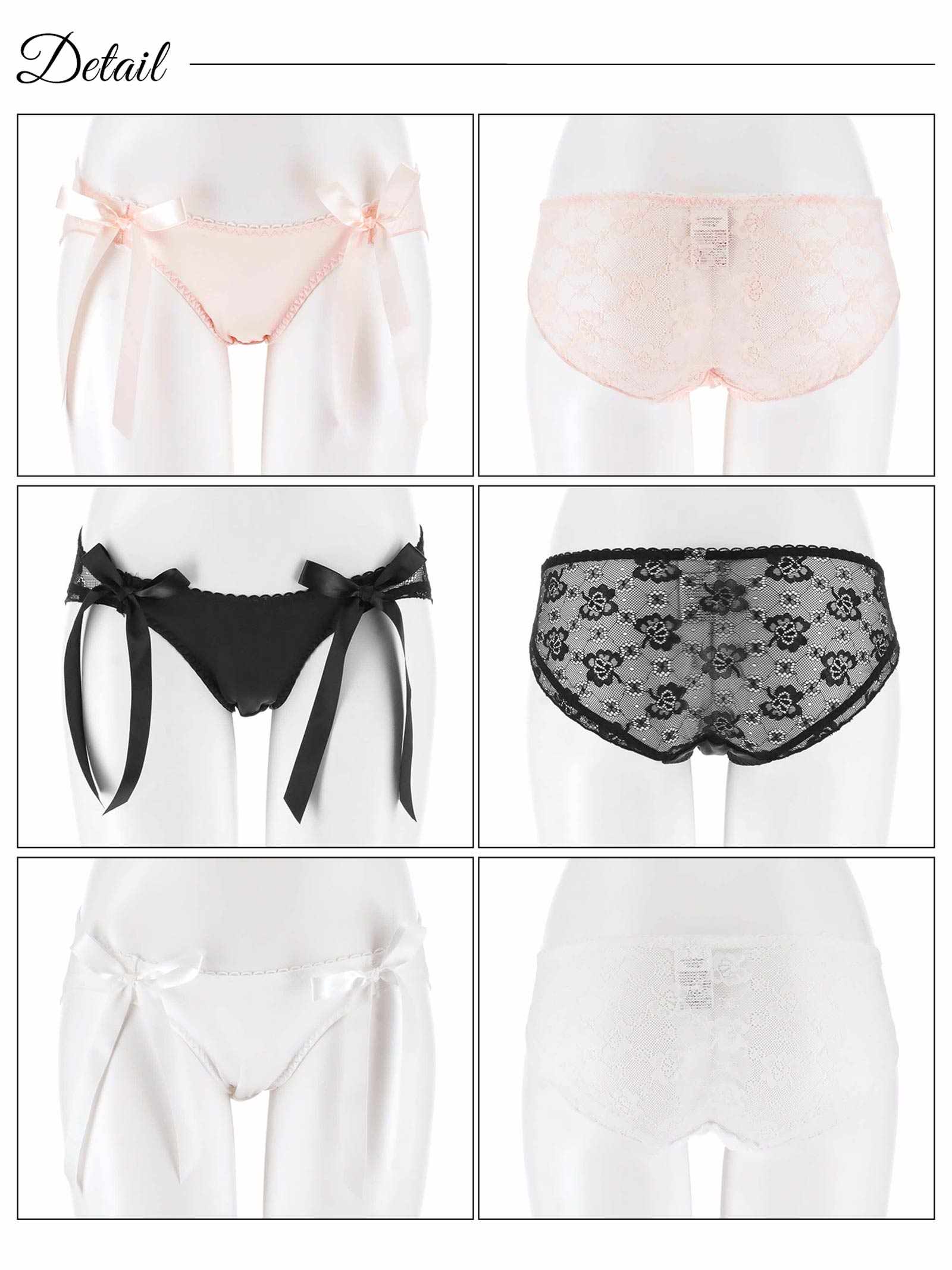 4/7新作!ロマンティックリボンレースバック透けフルバックショーツ単品