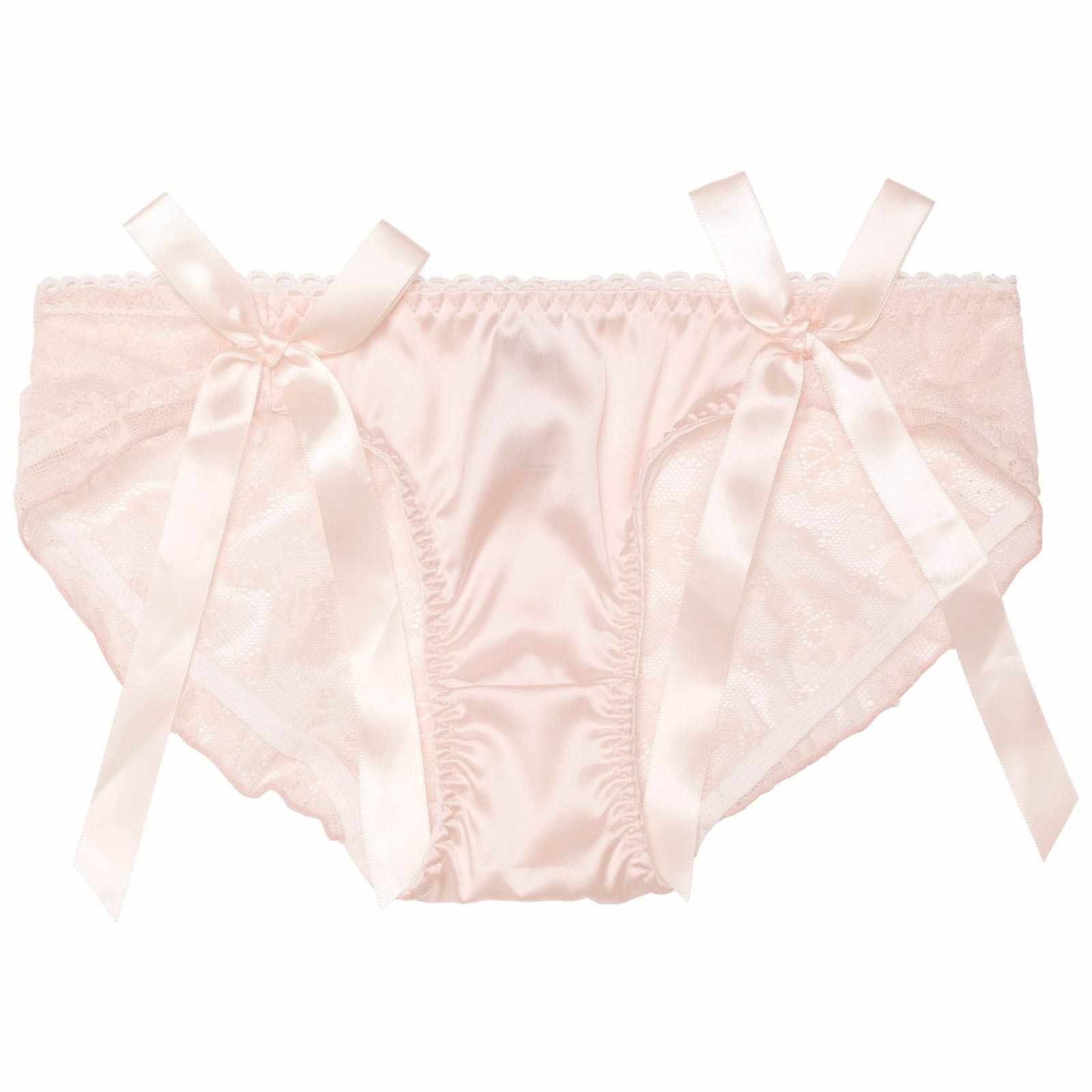 ロマンティックリボンレースバック透けフルバックショーツ単品