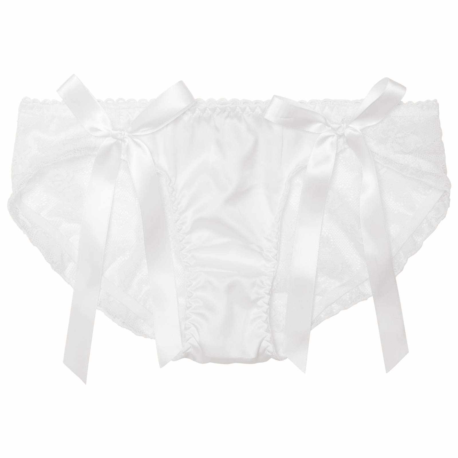 ロマンティックリボンレースバック透けフルバックショーツ単品