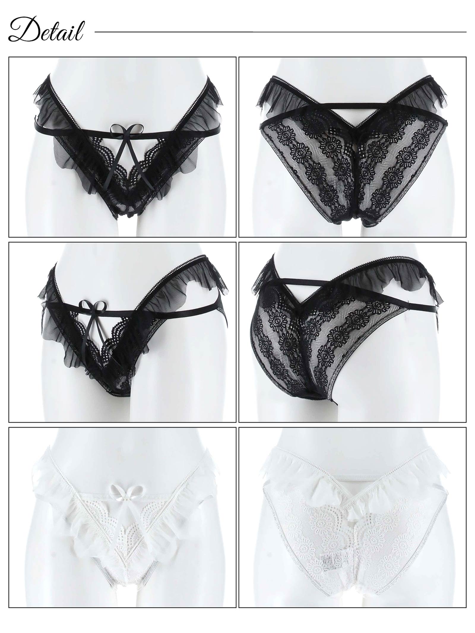 4/11新作!エアリーフリルリボンバック透けハーフバックショーツ単品