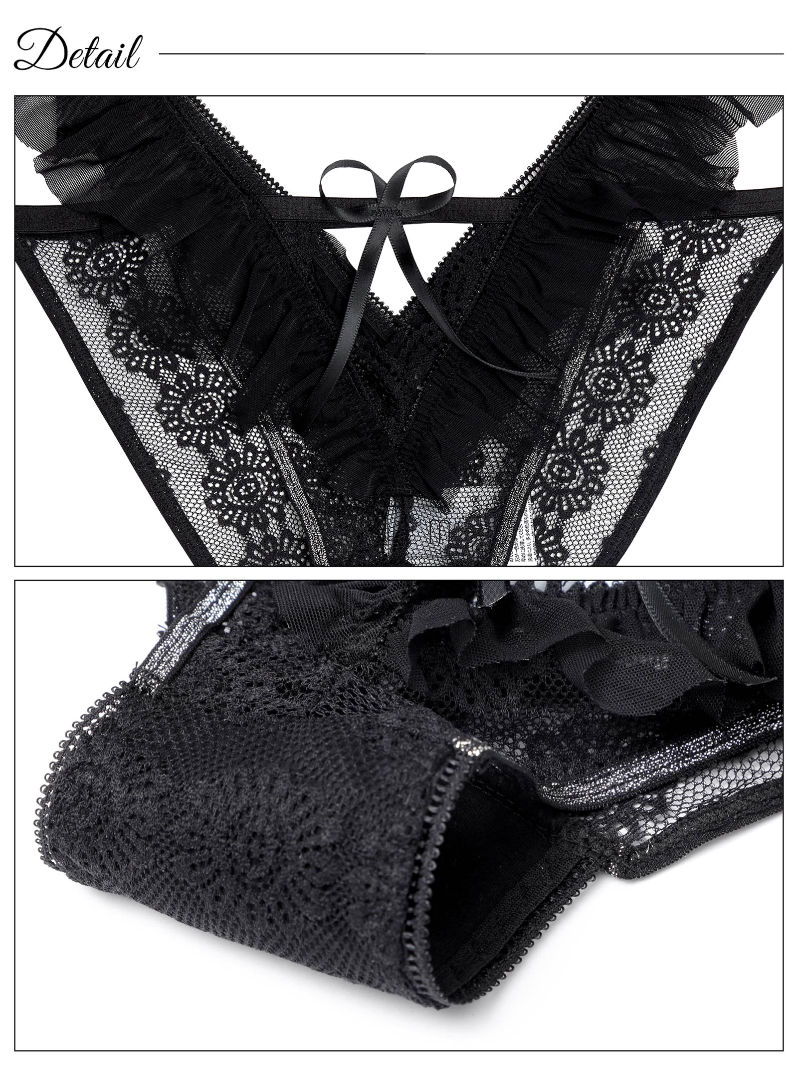4/11新作!エアリーフリルリボンバック透けハーフバックショーツ単品