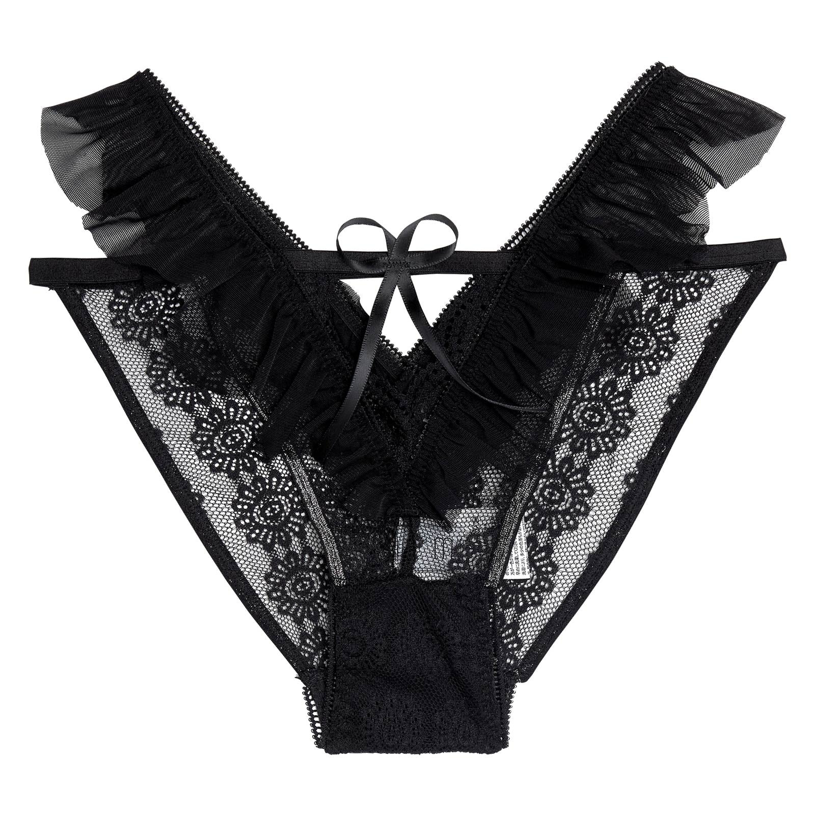 12/11再販!エアリーフリルリボンバック透けハーフバックショーツ単品