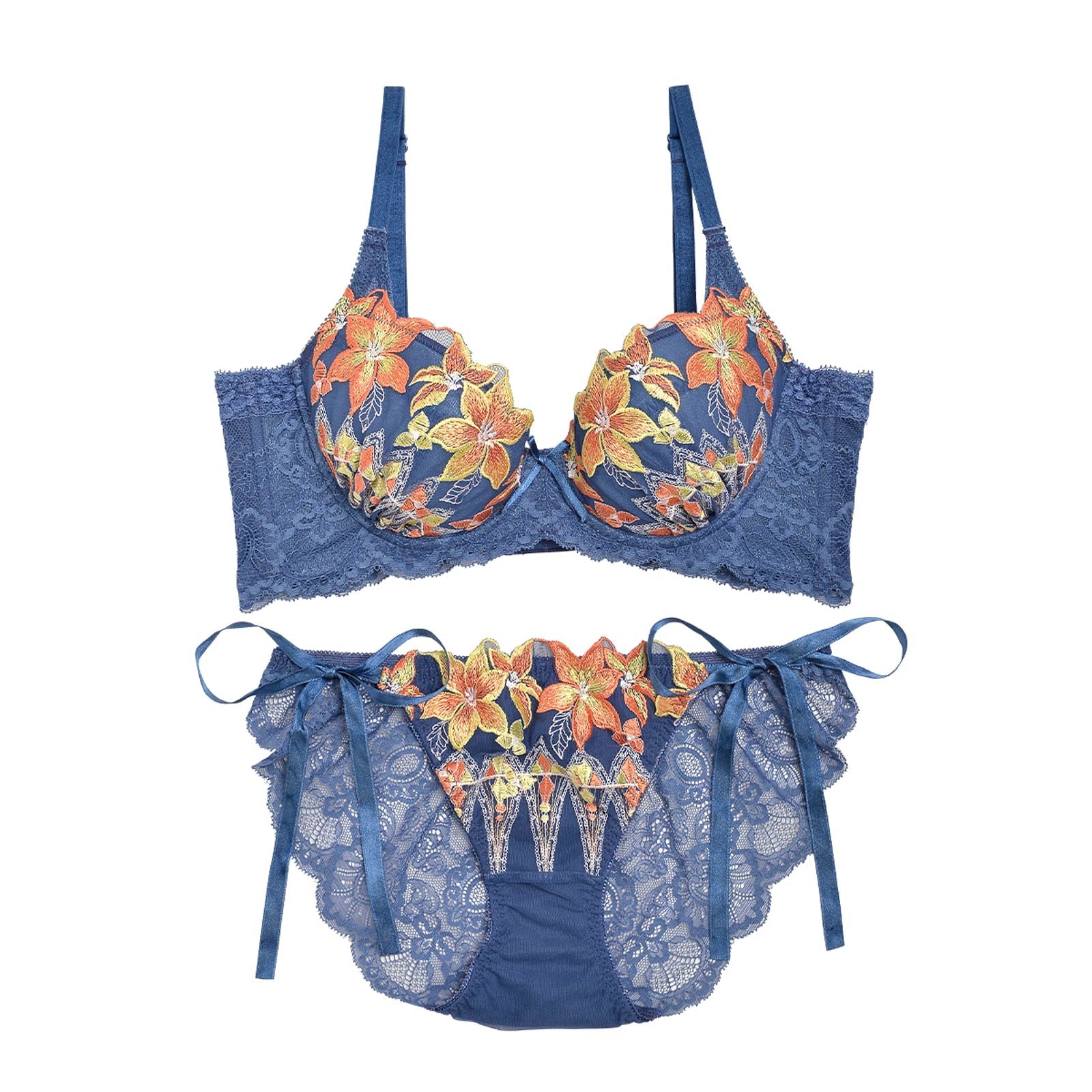 【永尾まりや着用】【Reinest】ビューティーリリィ育乳脇高★魔法のブラジャー&サイド紐バック透けフルバックショーツ - 【公式】247Lingerie