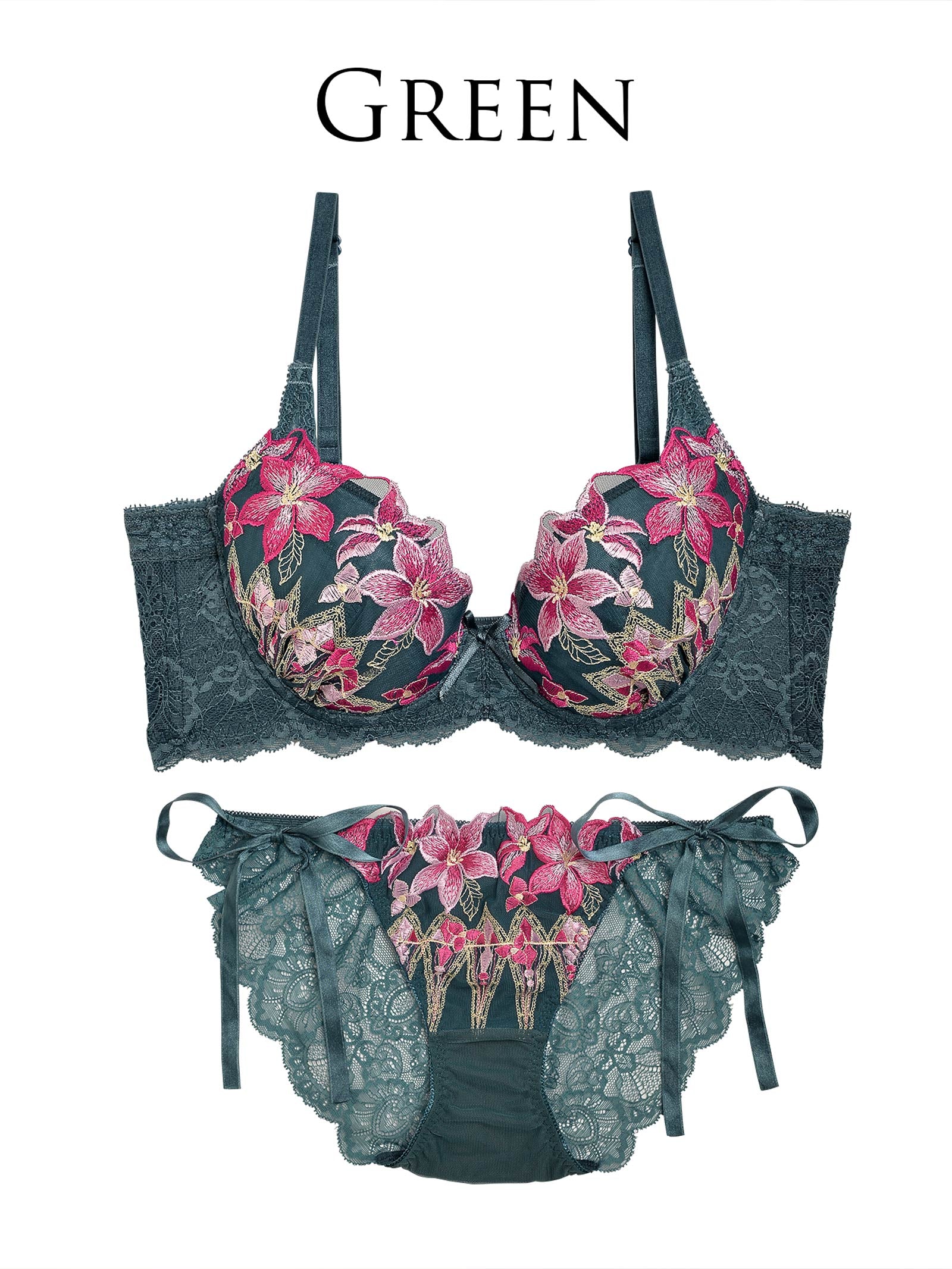 【永尾まりや着用】【Reinest】ビューティーリリィ育乳脇高★魔法のブラジャー&サイド紐バック透けフルバックショーツ - 【公式】247Lingerie