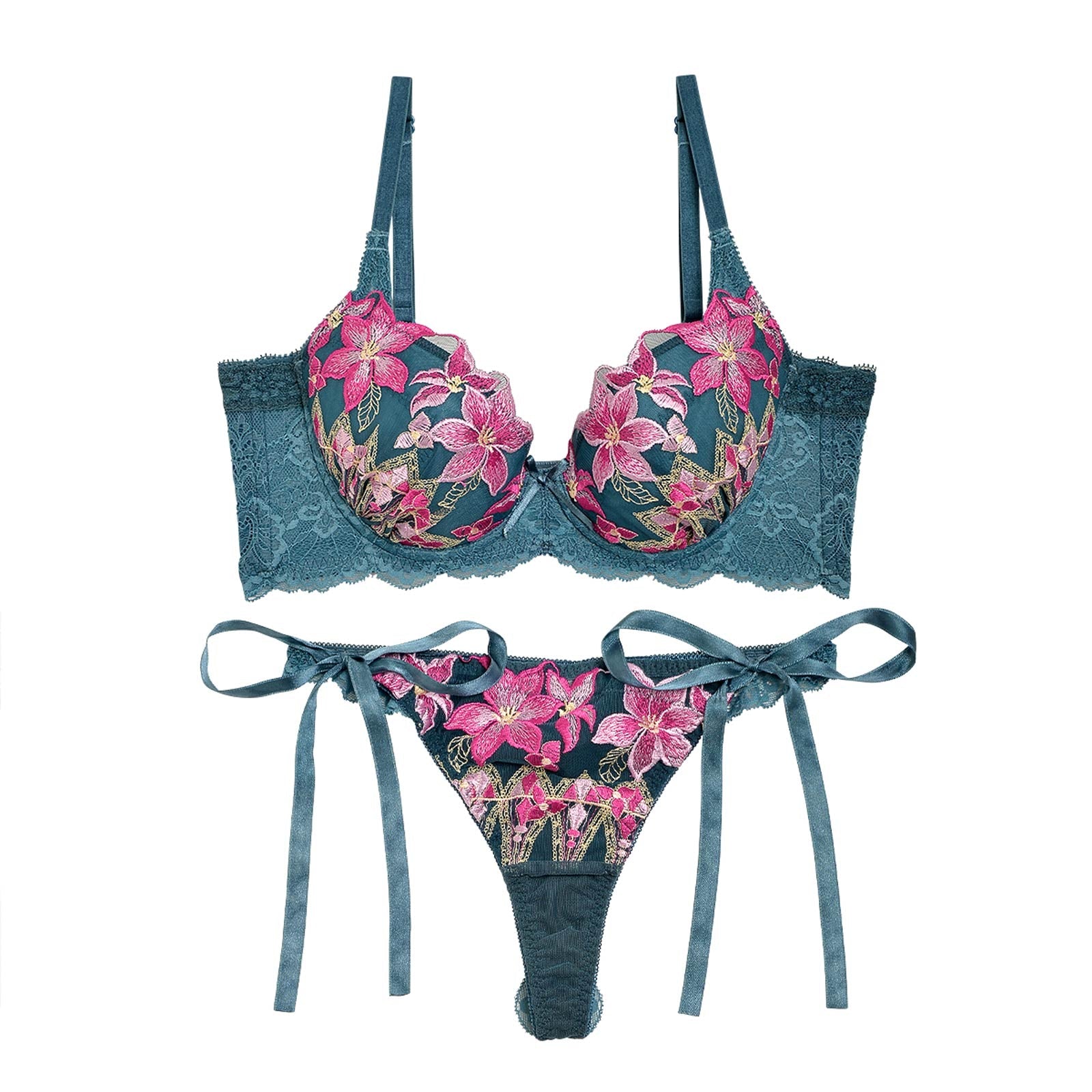 【永尾まりや着用】【Reinest】ビューティーリリィ育乳脇高★魔法のブラジャー&サイド紐バック透けTバックショーツ - 【公式】247Lingerie