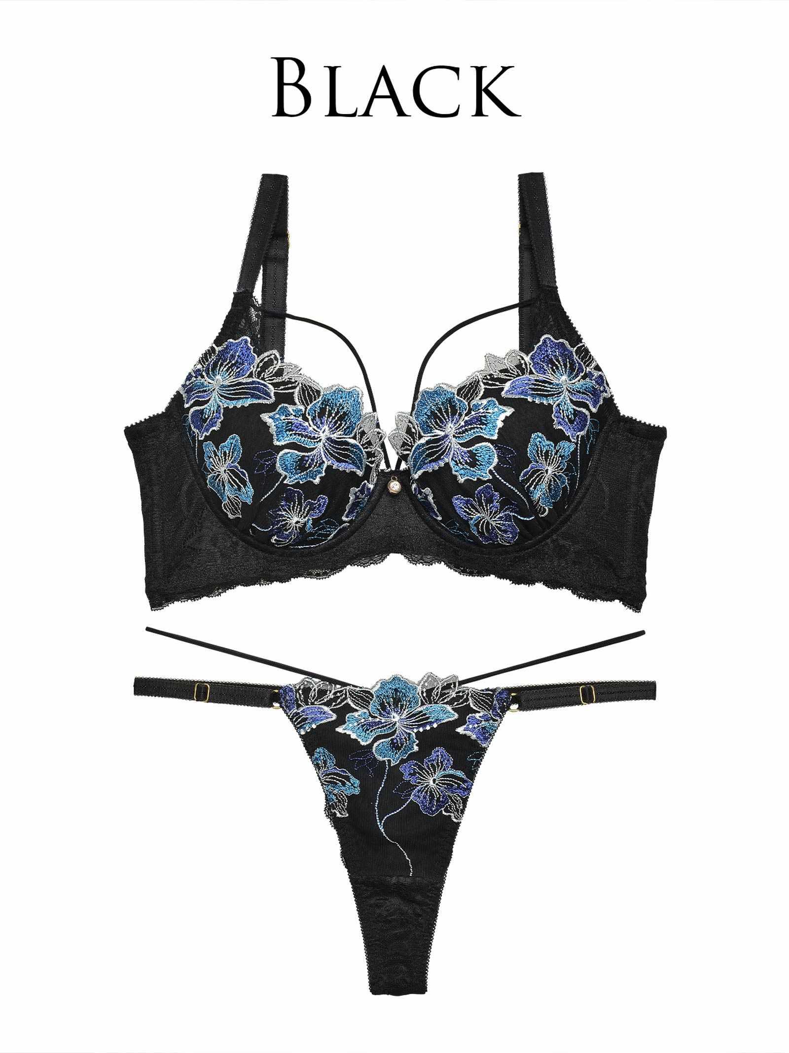 【Reinest】グロリアスマリンフラワー育乳脇高★魔法のブラジャー&バック透けTバックショーツ - 【公式】247Lingerie