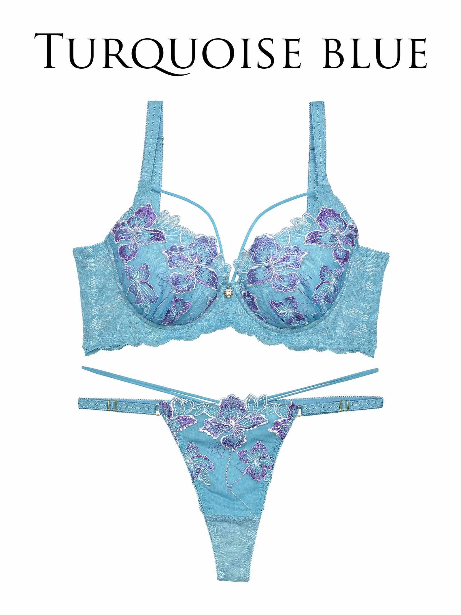 【Reinest】グロリアスマリンフラワー育乳脇高★魔法のブラジャー&バック透けTバックショーツ - 【公式】247Lingerie