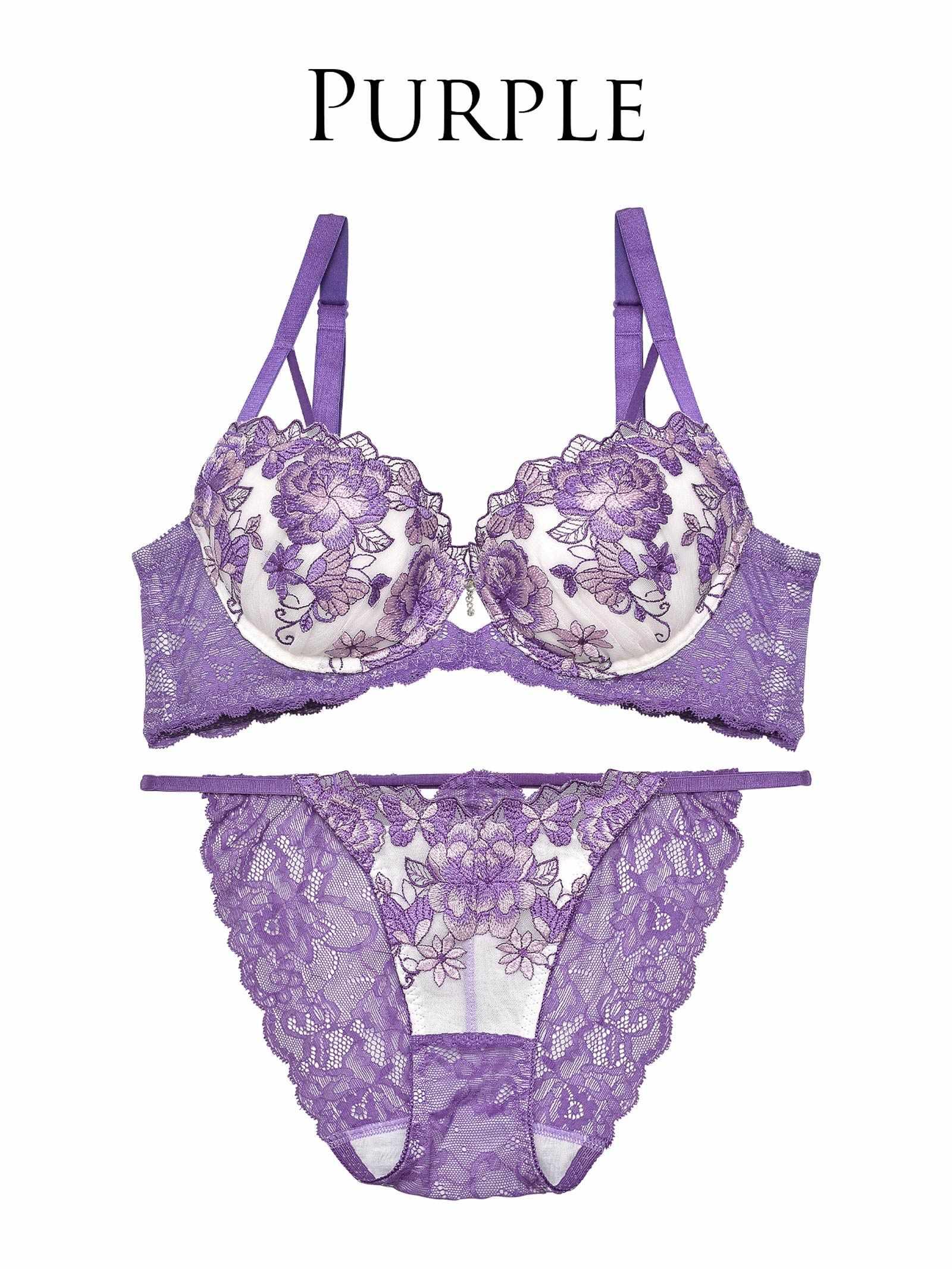 【永尾まりや着用】【Reinest】ロイヤルピオニーバタフライ育乳脇高★魔法のブラジャー&バック透けフルバックショーツ - 【公式】247Lingerie