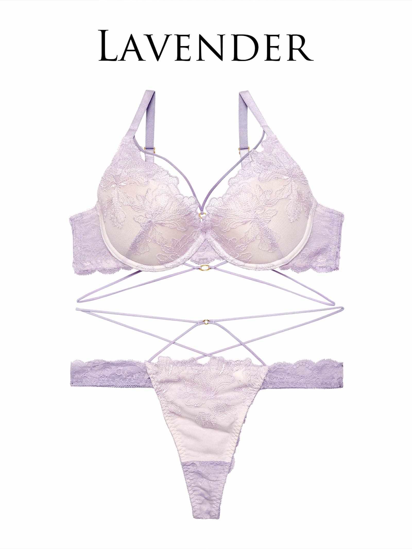 【Reinest】エレガンスペタルコードブラジャー&バック透けTバックショーツ - 【公式】247Lingerie