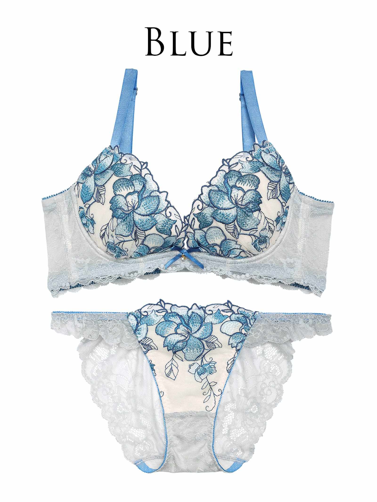 【永尾まりや着用】【Reinest】ブルームレーシィマテリアル育乳脇高★魔法のブラジャー&バック透けフルバックショーツ - 【公式】247Lingerie