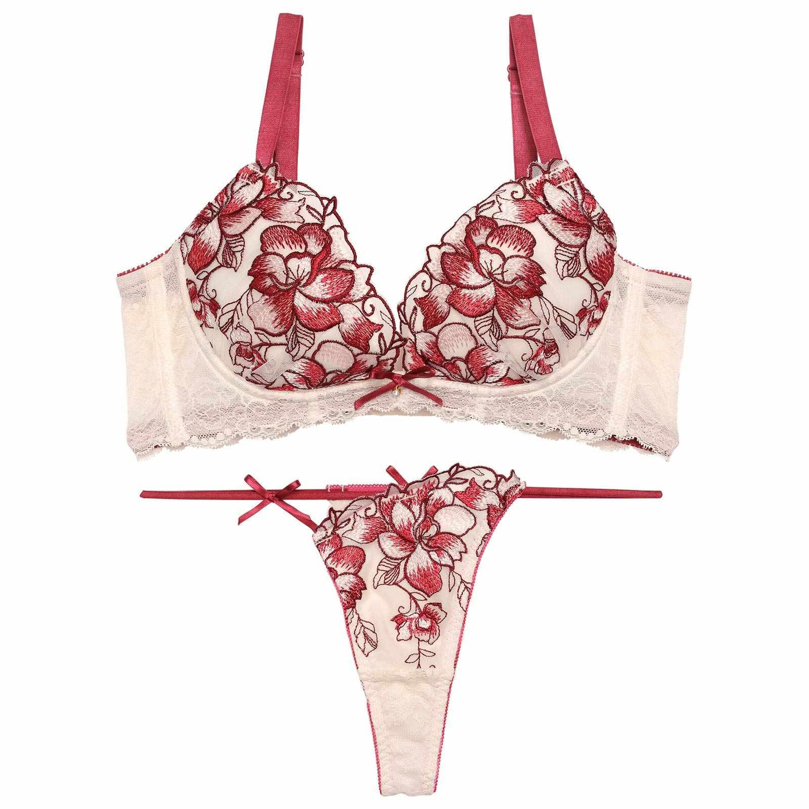 【永尾まりや着用】【Reinest】ブルームレーシィマテリアル育乳脇高★魔法のブラジャー&バック透けTバックショーツ - 【公式】247Lingerie