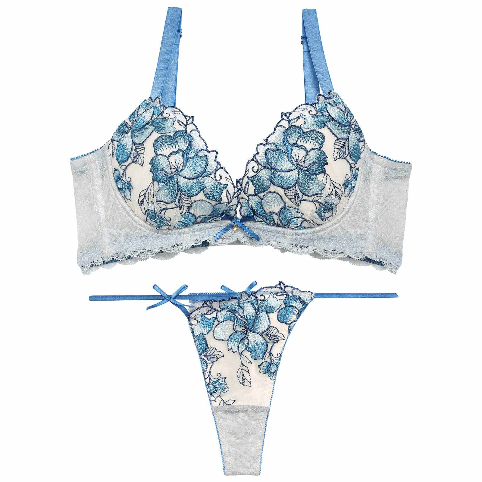 【永尾まりや着用】【Reinest】ブルームレーシィマテリアル育乳脇高★魔法のブラジャー&バック透けTバックショーツ