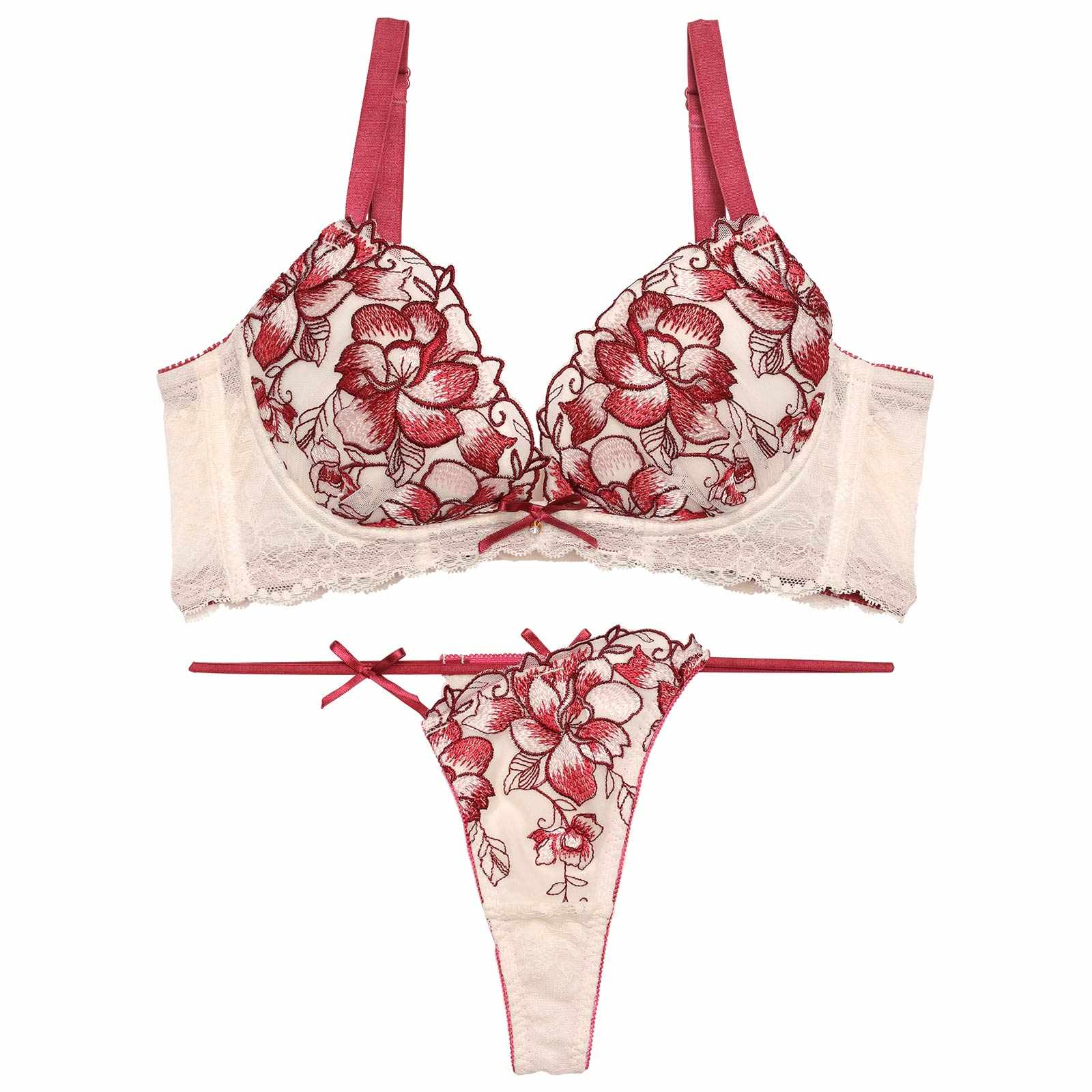 7/3再販!【永尾まりや着用】【Reinest】【GHサイズ】ブルームレーシィマテリアル育乳脇高★魔法のブラジャー&バック透けTバックショーツ