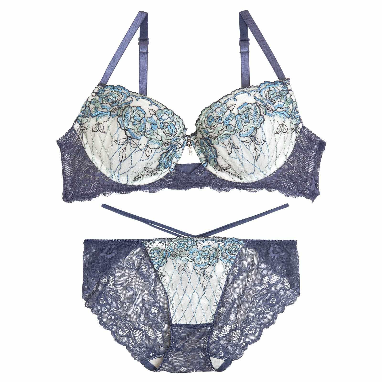 【永尾まりや着用】【Reinest】ミスティックローズブロッサムブラジャー&バック透けフルバックショーツ - 【公式】247Lingerie